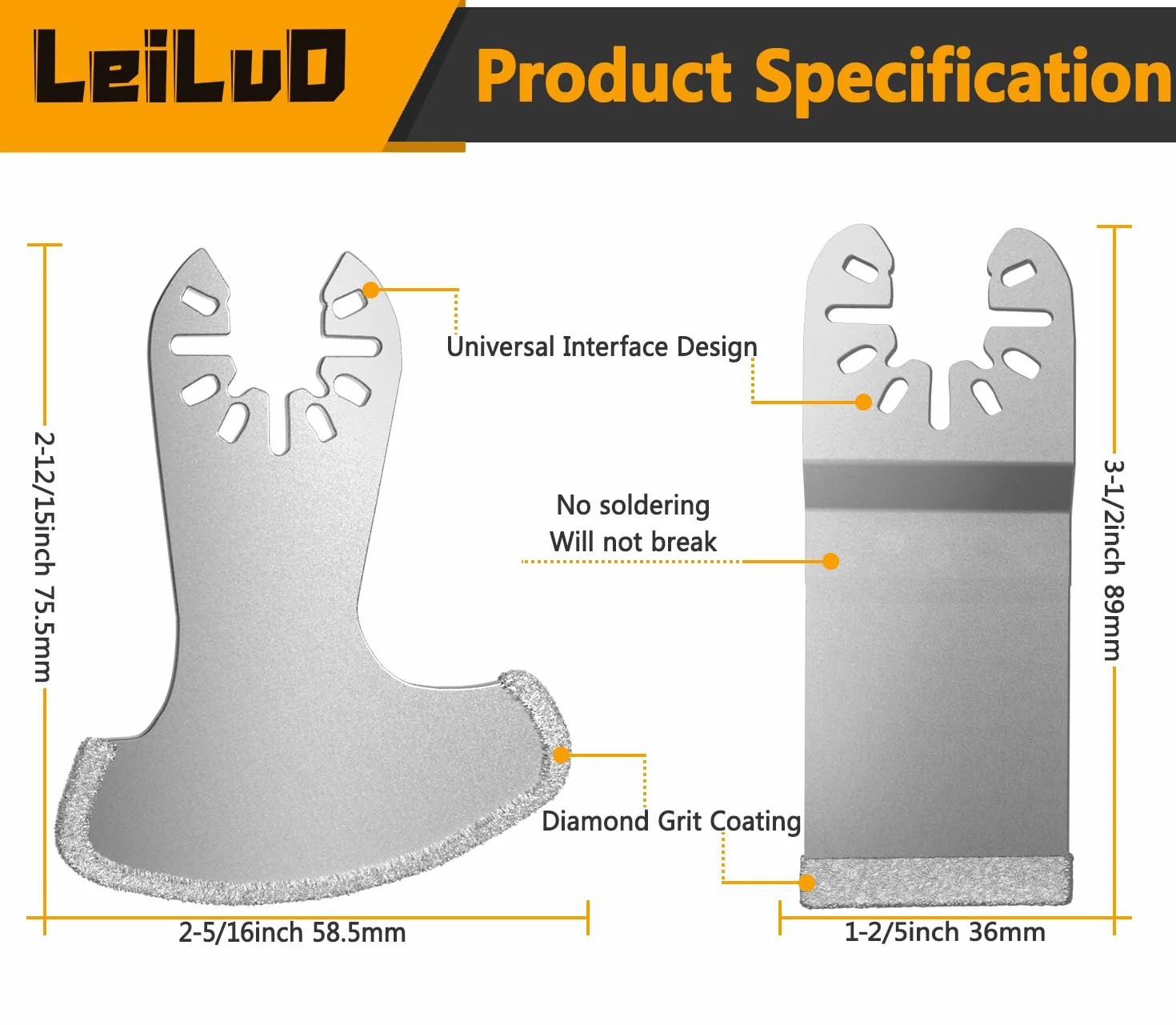 Zestaw diamentowych brzeszczotów do fug 6-częściowy 2 mm kompatybilny z DeWalt Makita Einhell Dremel