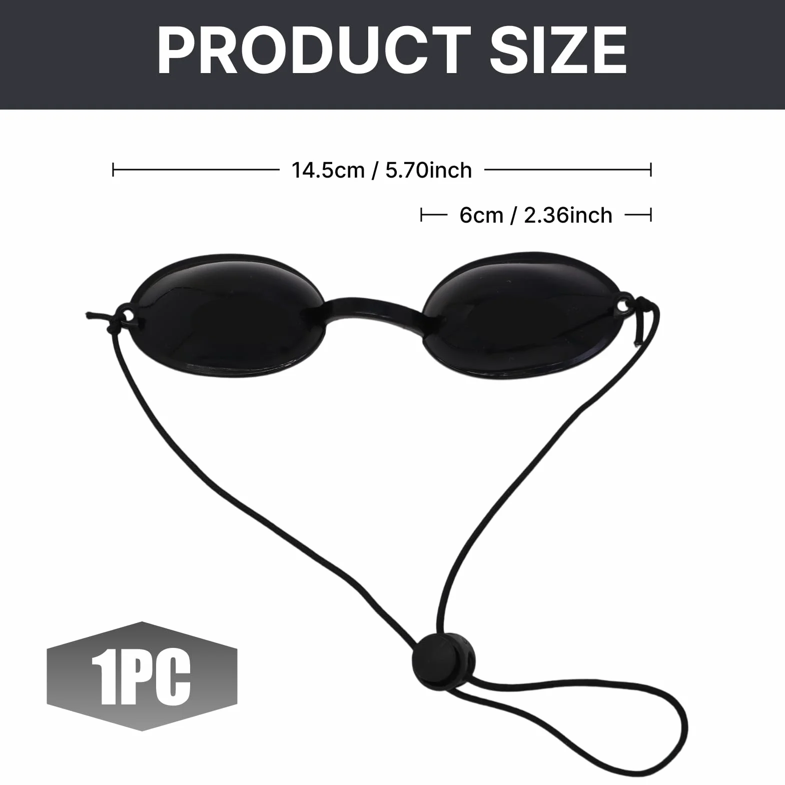 Okulary ochronne do solarium UV IPL, ultracienkie z regulowanym paskiem