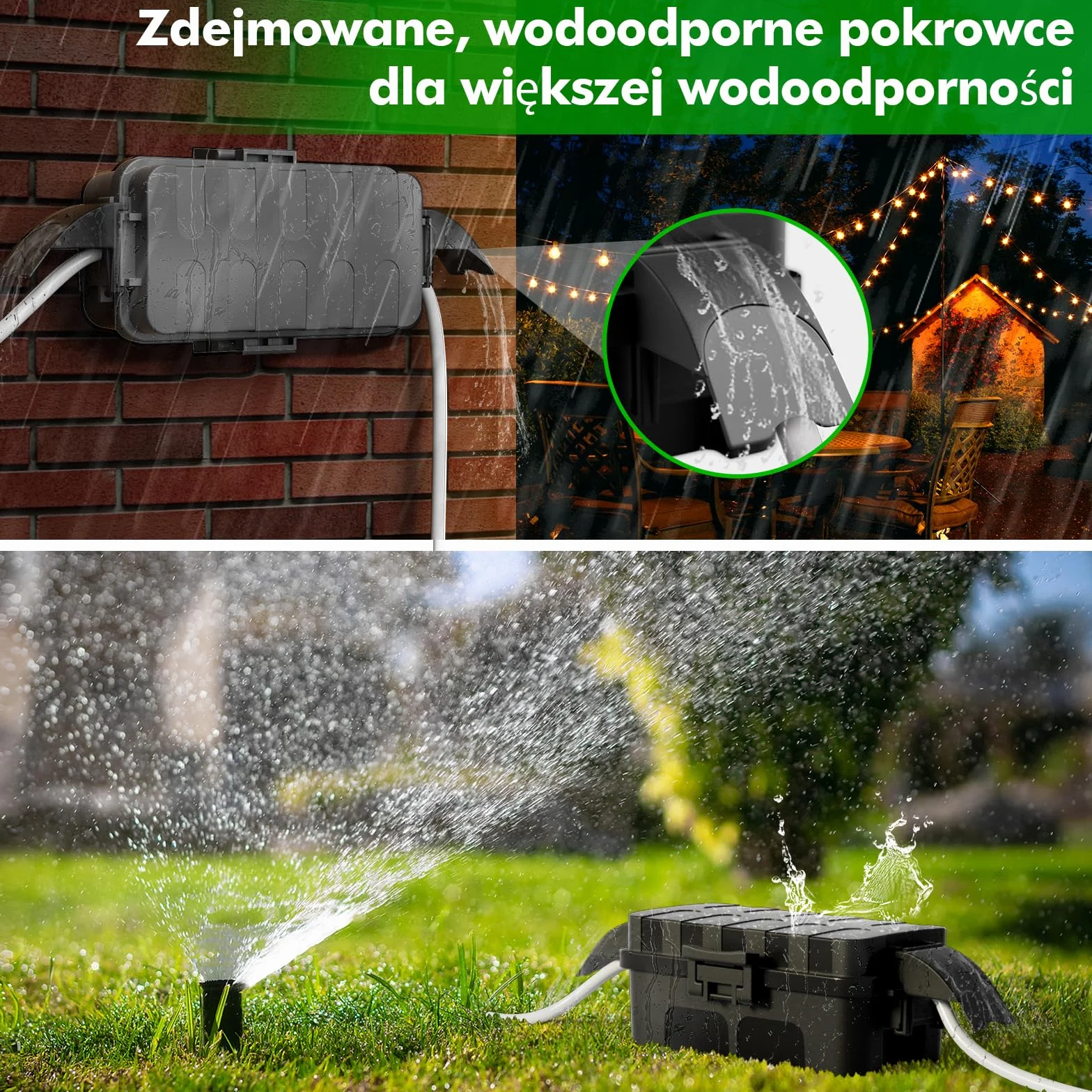 RESTMO Wodoszczelny pojemnik na kable IP55 (15 x 8,1 x 4,5 cm) - elektryczny ze zdejmowanymi osłonami, odporny na warunki atmosferyczne do przedłużaczy, gniazd ogrodowych, zegara zewnętrznego (kolor