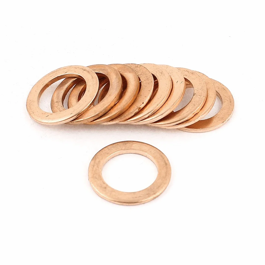 10 szt. 13 mm x 20 mm x 1,5 mm miedziana podkładka do kruszenia płaski pierścień uszczelniający olej uszczelka