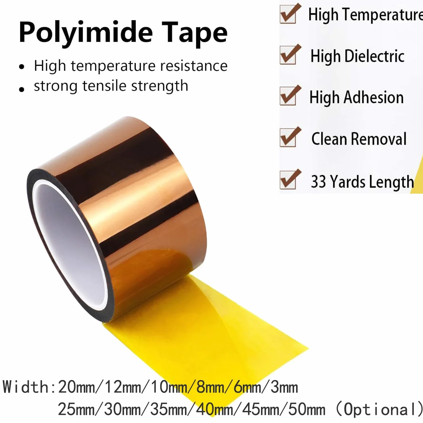 Gebildet Taśma Papierowa o Wysokiej Temperaturze, 35mm (W) * 33m (L) Stosowana do Ochrony Powierzchni Roboczej Procesora i Drukarki 3D, Profesjonaliści Zajmujący się Płytkami Drukowanymi PCB