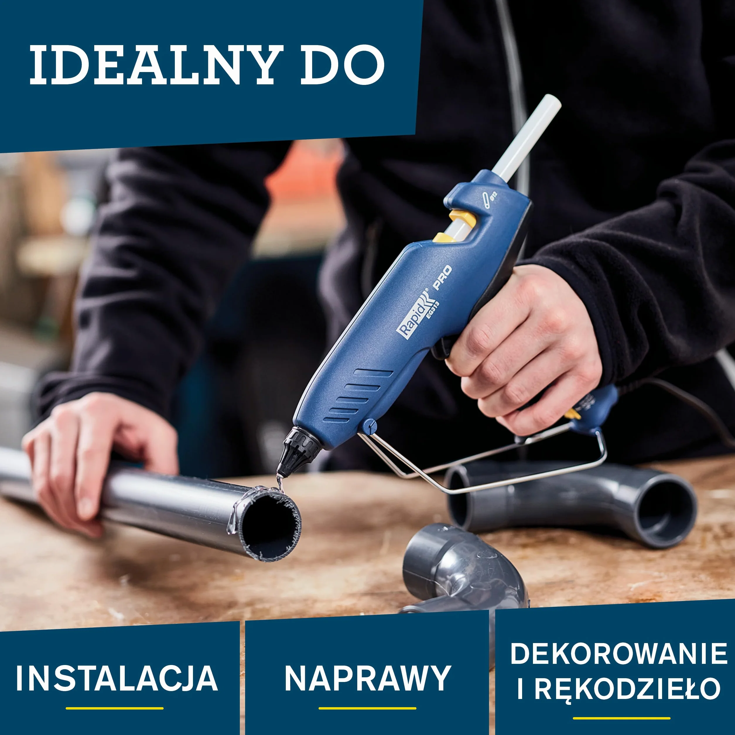 Rapid Patyczki do klejenia na gorąco, przezroczyste, uniwersalne, 14 wkładów klejowych o długości 190 mm, uniwersalny klej na gorąco, do pistoletu do klejenia na gorąco 11 mm, 12 mm