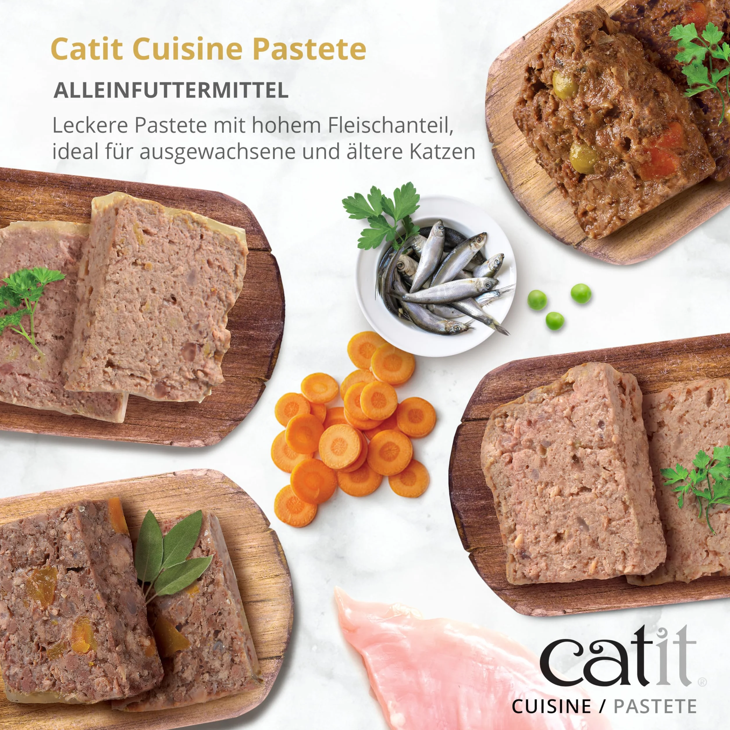 Catit Cuisine – mokra karma premium dla kotów – pasztet z tuńczykiem i sardynkami, mieszanka paszowa pełnoporcjowa, 95 g, bez zbóż, wysoka zawartość ryb