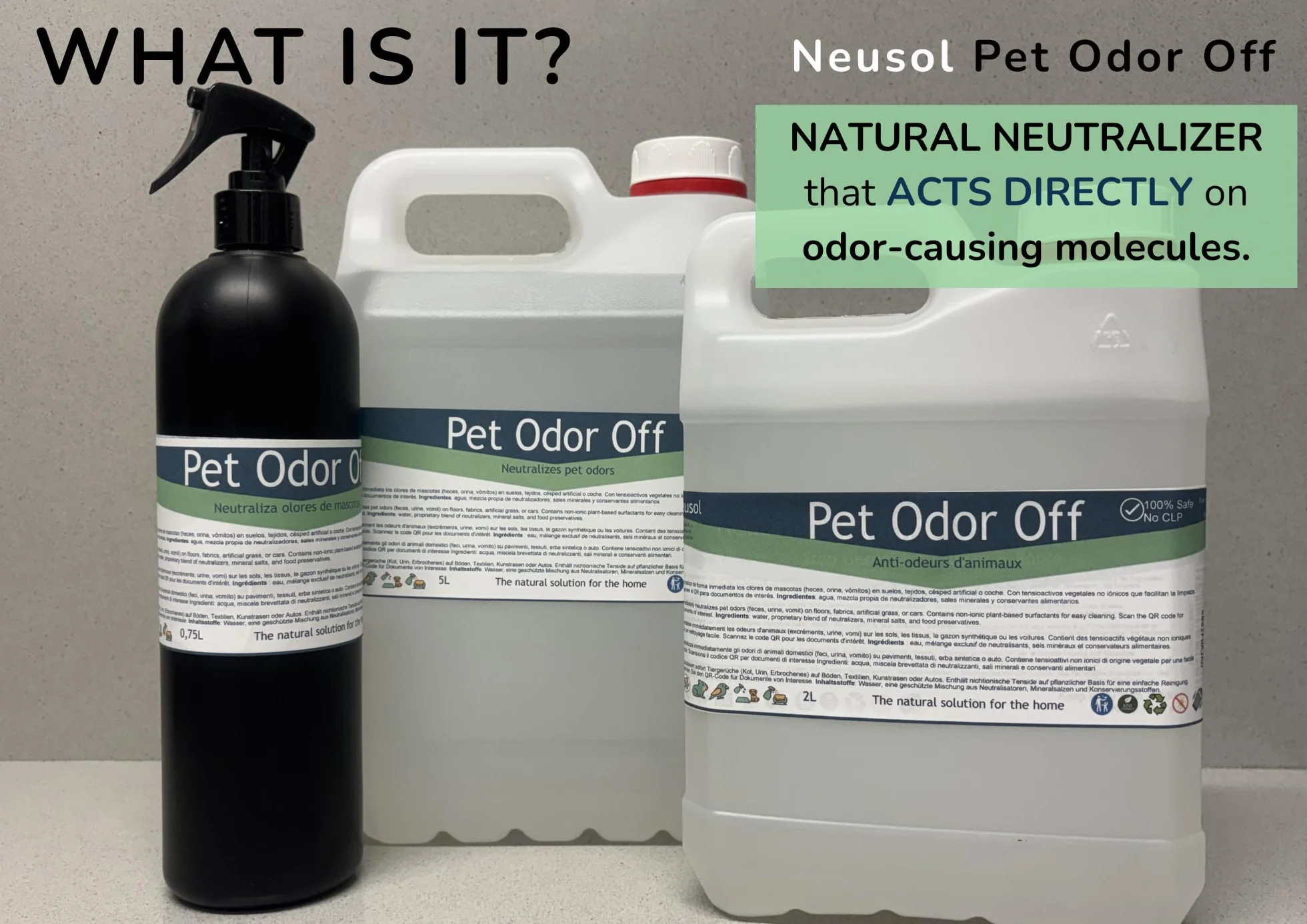 Pet Odor Off - Naturalny neutralizator | Usuwa zapachy zwierząt: mocz, wymioty, odchody itp. Na podłogach, ścianach, tekstyliach, trawnikach itp. | Bezpieczna formuła bez CLP i zapachu - 2