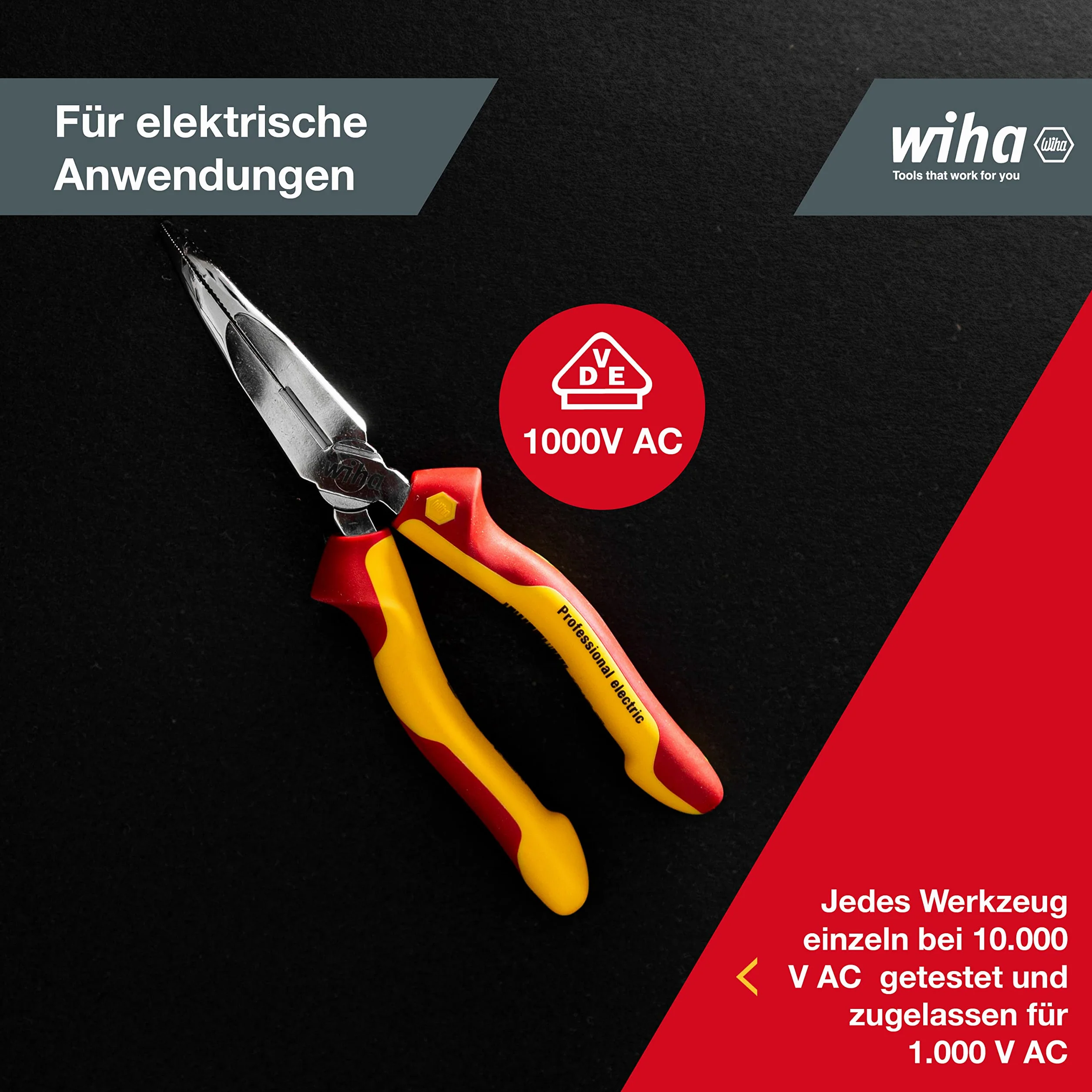 Wiha Szczypce płaskie okrągłe Professional electric 200 mm VDE 26729