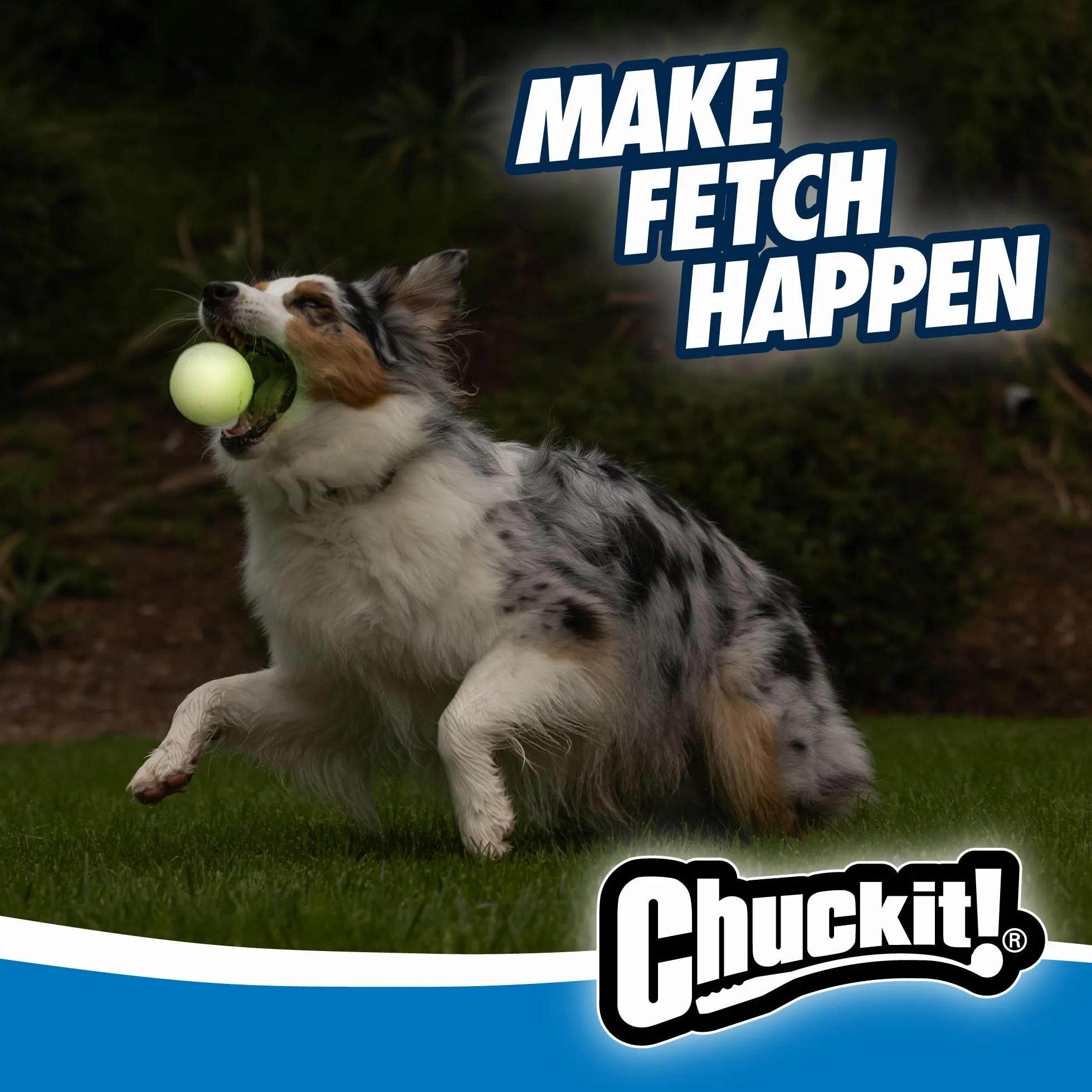 Chuckit! Max Glow Dog Ball High Visivity Glow In The Dark Bouncy gumowa noc Time Petch zabawka - średnia 6,5 cm