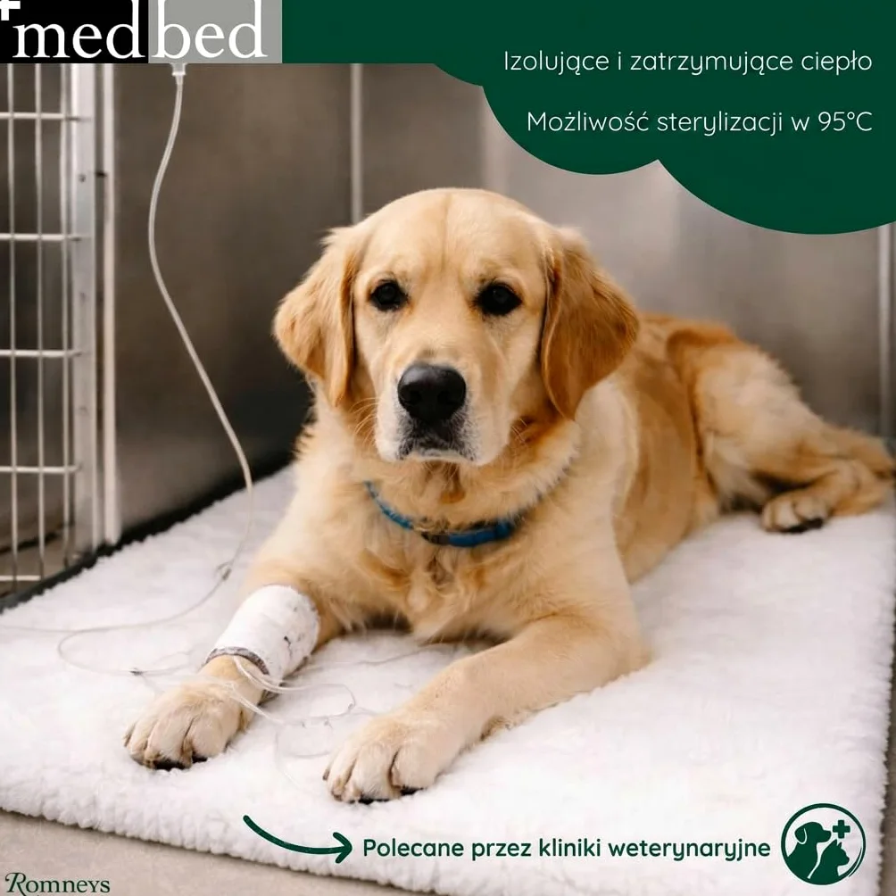 Medbed Premium - Medyczny koc dla psów: antypoślizgowy, pochłaniający wilgoć, oddychający i nadający się do prania (szary, 50 x 70 cm)