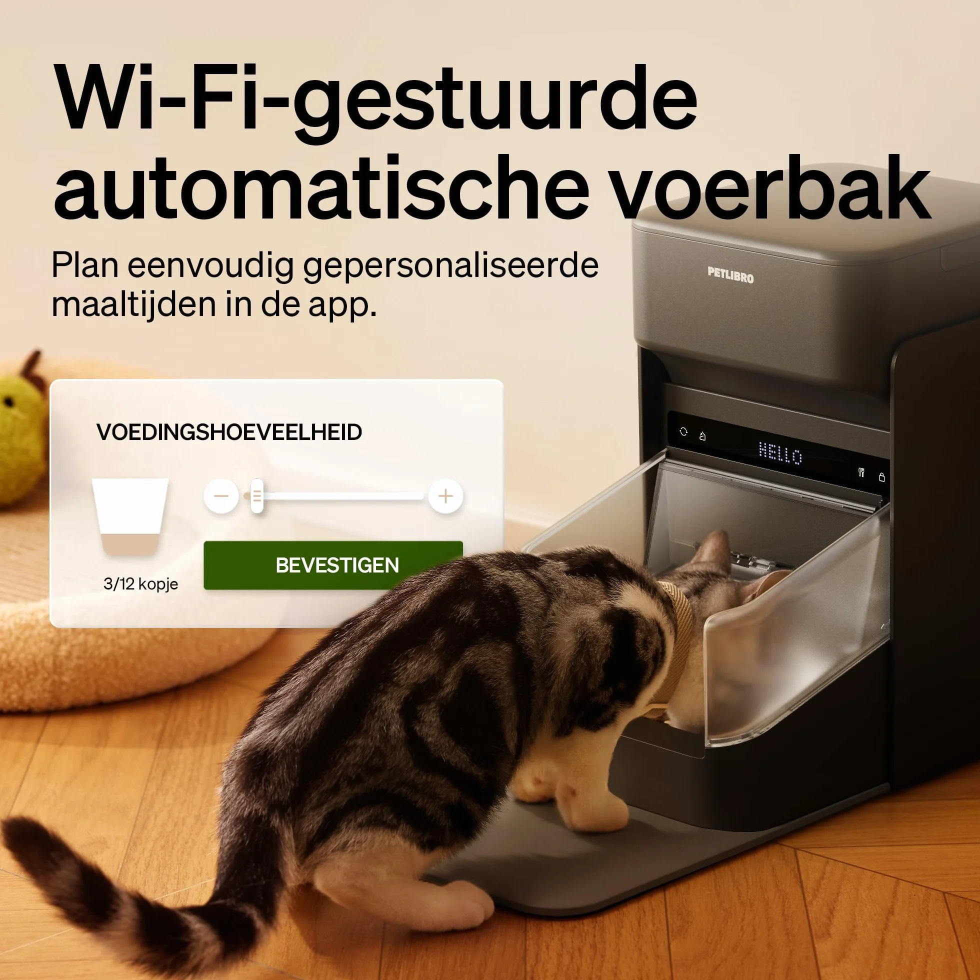 PETLIBRO Automat do karmy dla kotów RFID, 5G Wi-Fi, automatyczny dozownik karmy dla kotów z czujnikiem Collar-Tag, automatyczny dozownik karmy dla kotów z aplikacją, 1-10 posiłków, 3 l, czarny