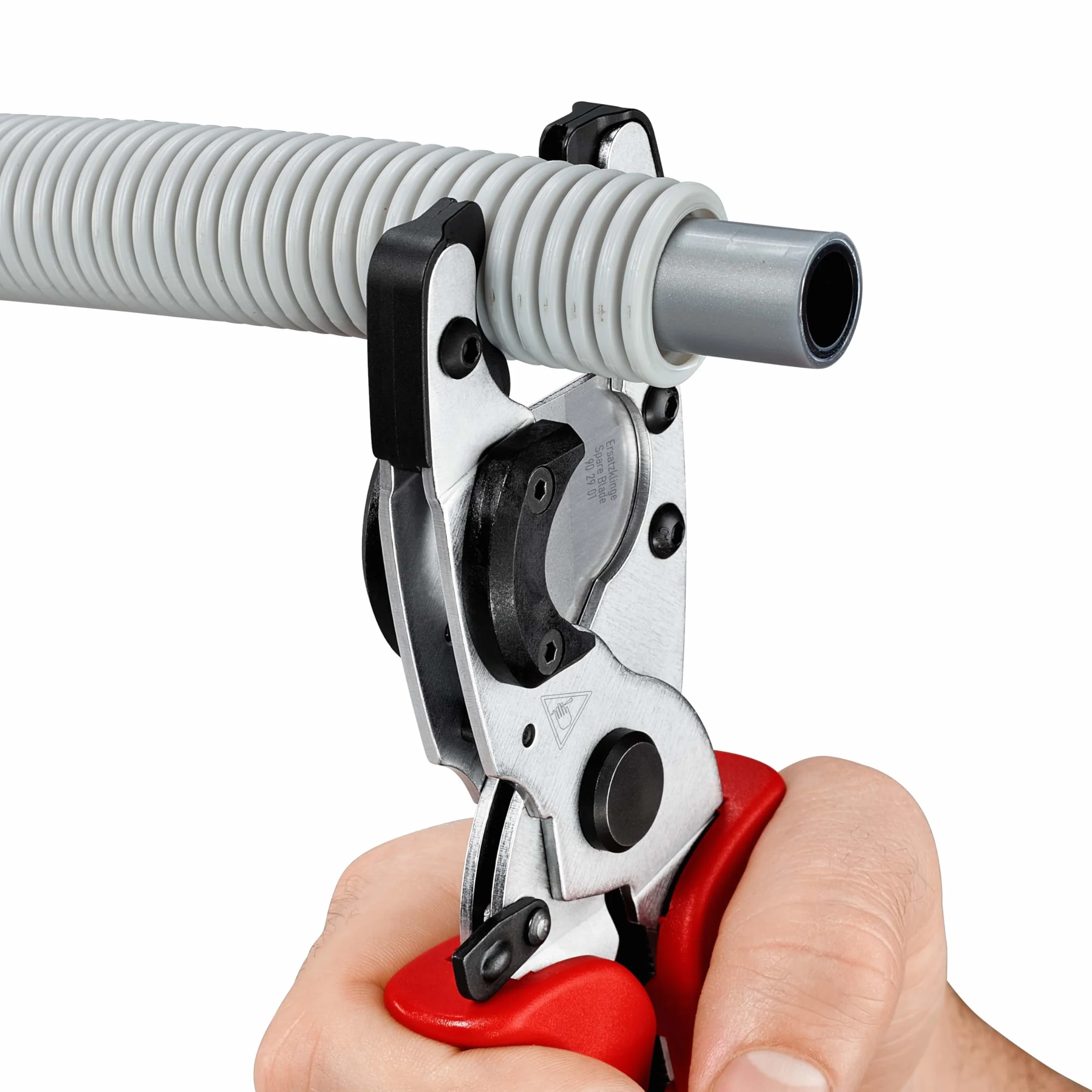 KNIPEX Obcinak do rur kompozytowych i ochronnych chromowany z osłonkami wielokomponentowymi 210 mm, 90 25 20