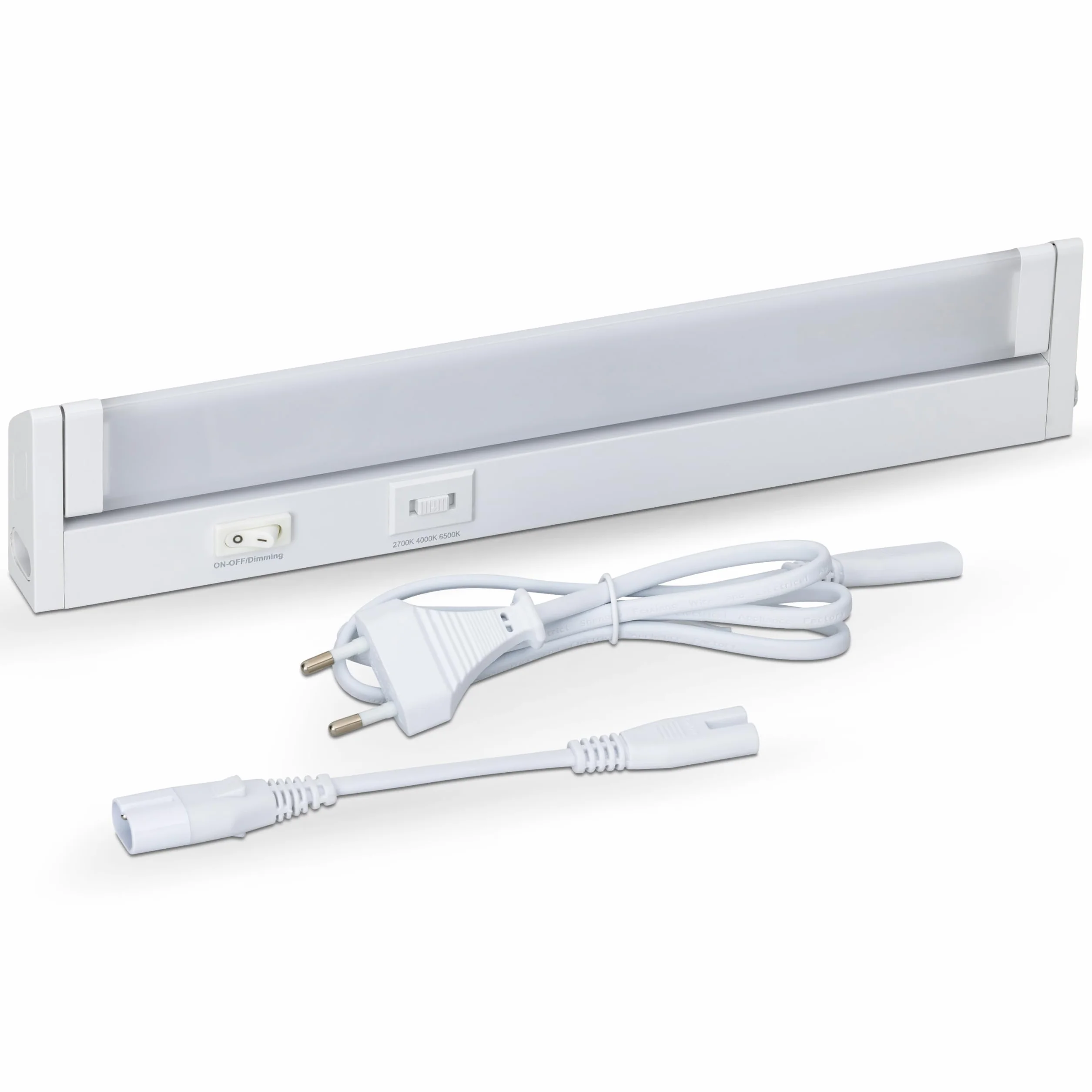 SEBSON Lampa podszafkowa LED do kuchni, 30 cm, możliwość ściemniania, 3 kolory światła 2700 K/4000 K/6500 K, wychylna, przełącznik i wtyczka 230 V, listwa świetlna z możliwością przedłużenia