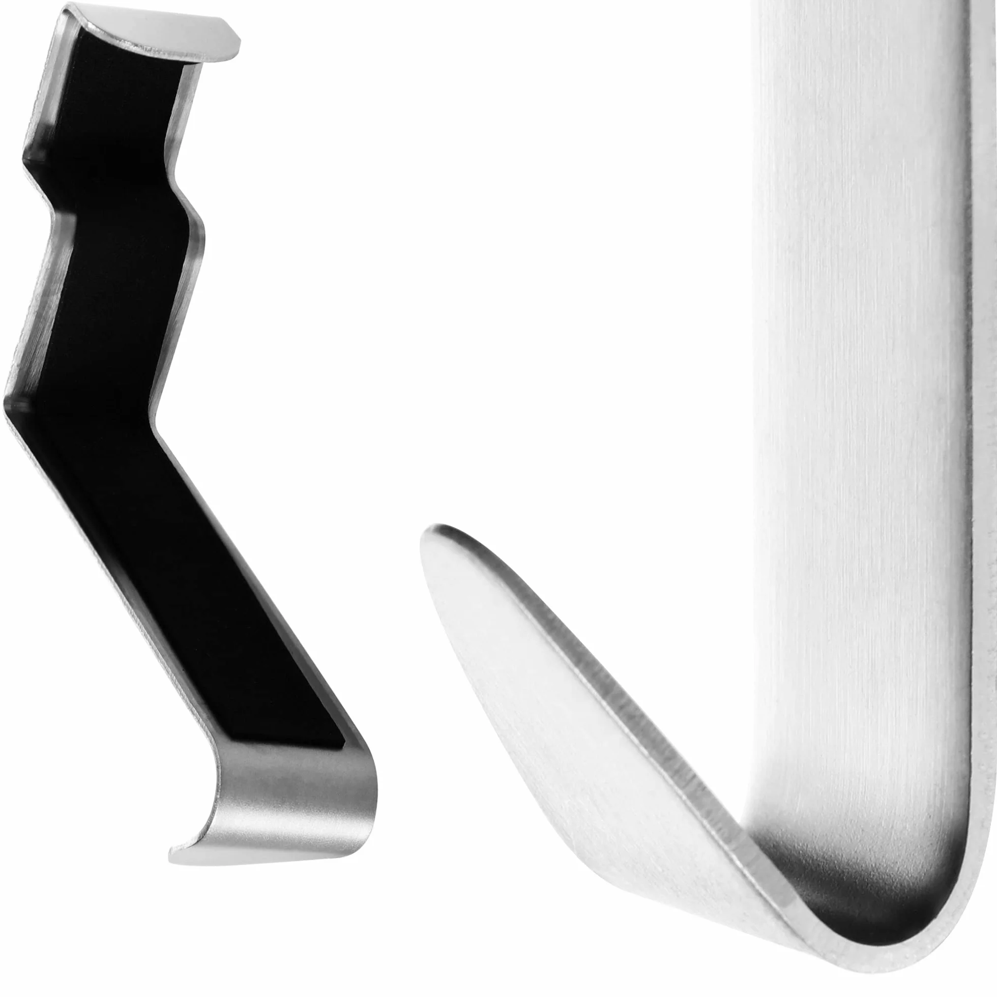 COM-FOUR® 4x Haczyki na drzwi ze stali nierdzewnej - haczyk na ubrania z oslona z pianki - haczyk na ubrania do szafy i drzwi pokojowych - 9 cm (04 szt. - stal nierdzewna - pianka)