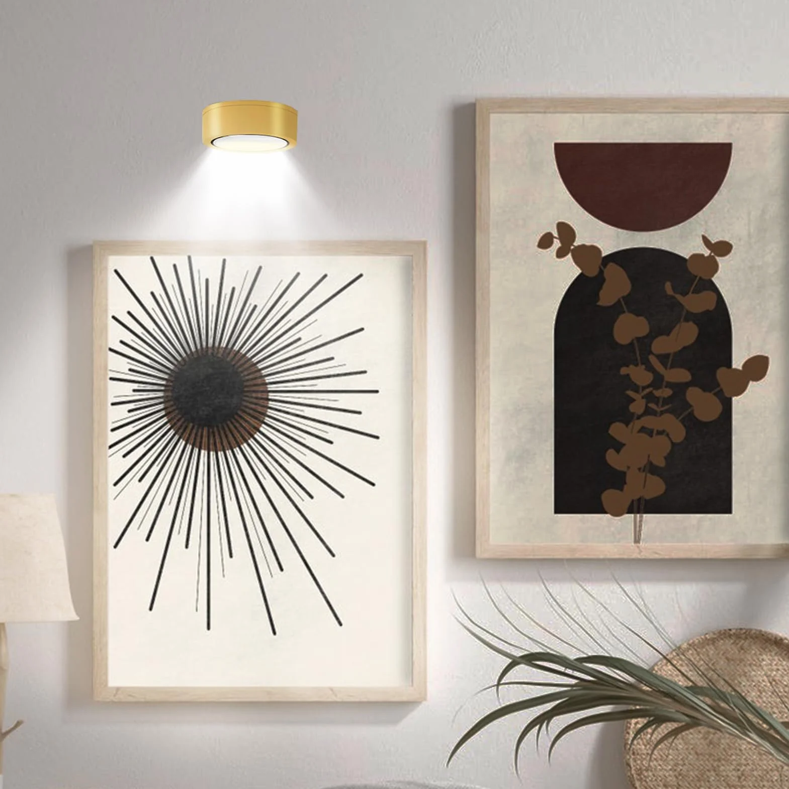 Chiclify Magnetyczna lampa LED na obraz z pilotem zdalnego sterowania w zestawie, magnetyczna i łatwa instalacja, 8,6 x 3,5 cm, do korytarza, do obrazów, portretów, ramek na zdjęcia
