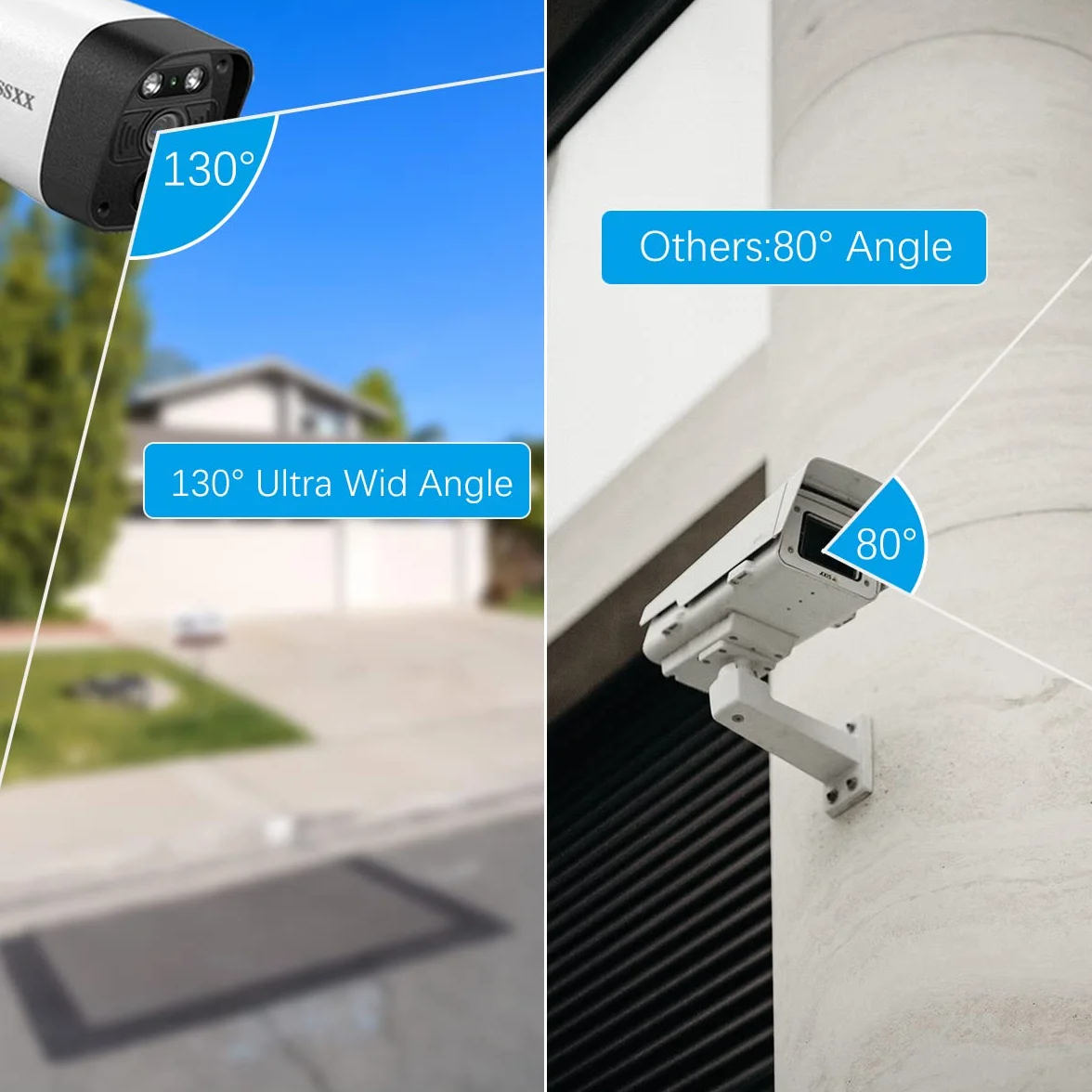(kamera do monitoringu zewnętrznego, szerokokątny obiektyw WLAN; wykrywanie PIR) 5,0 MP, 2-drożne audio, 2-antenowe, system bezpieczeństwa, bezprzewodowy system kamer 5,0 MP, bezprzewodowy monitoring,