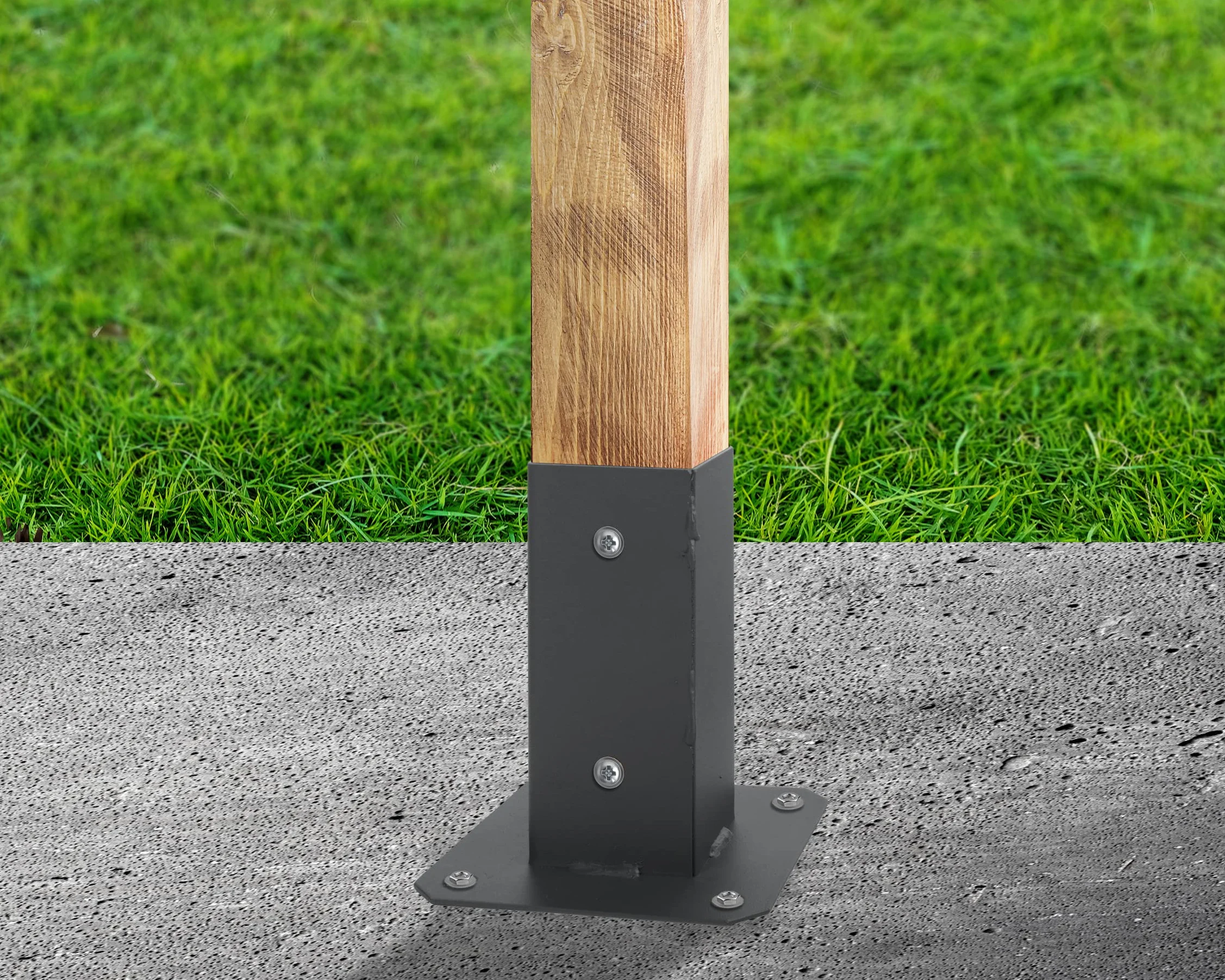 ADGO Wspornik słupków 60 x 60 mm, słupek ogrodzeniowy, tuleja przykręcana, cynkowana ogniowo, tuleja wsuwana, nakładka, tuleja osadcza, tuleja osadcza, kotwa stalowa, grafitowa