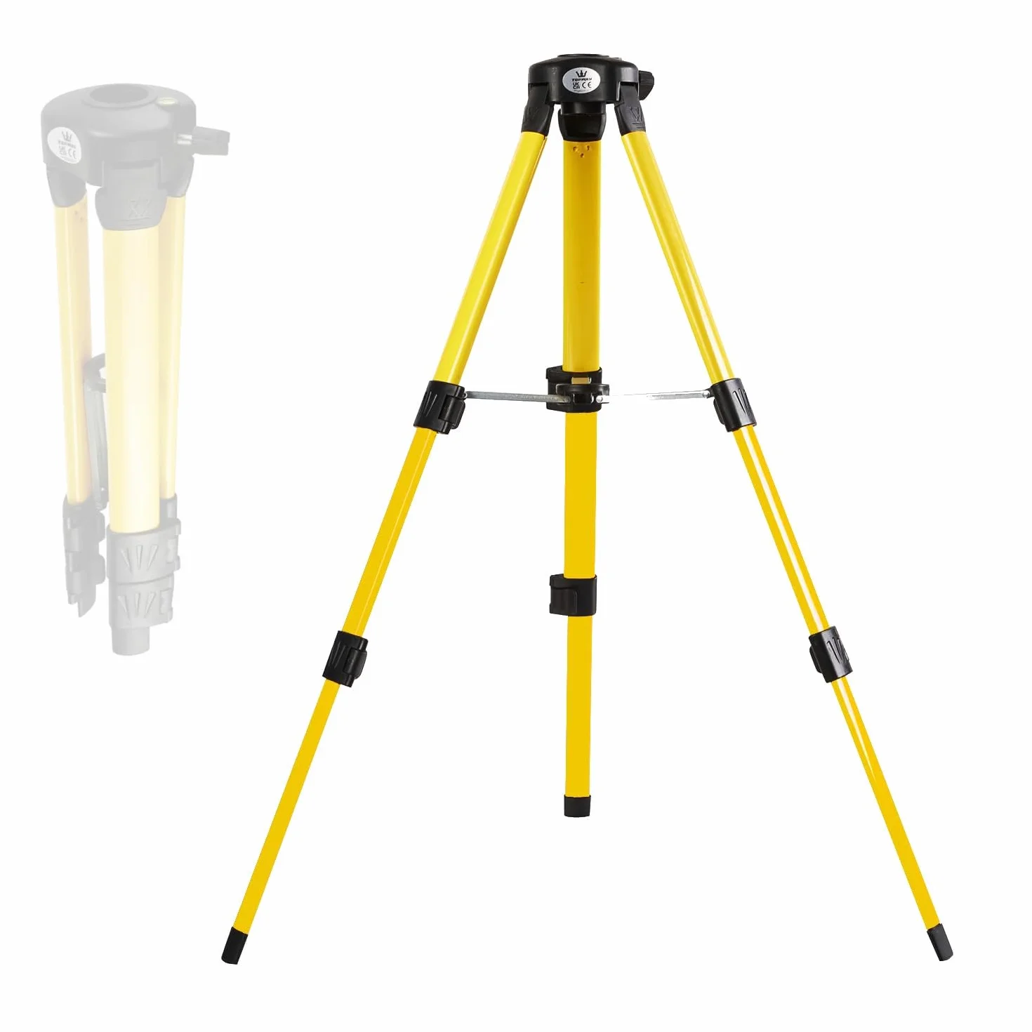 TOPWAY Laserowy statyw teleskopowy 37-74 cm, 3-częściowy, uchwyt statywu z regulacją wysokości do lasera obrotowego i lasera liniowego, drążek laserowy od podłogi do sufitu, model 311580