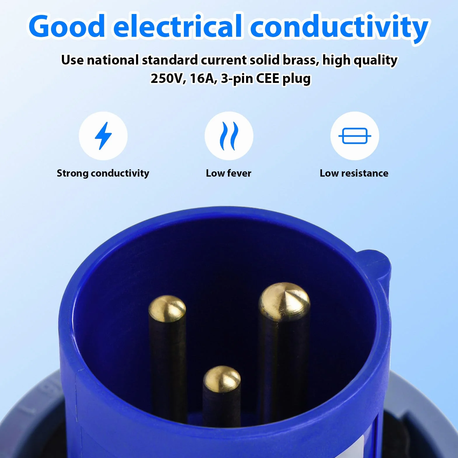 Adapter Przemysłowy 250V 16A 2P + E, 3-Pinowy Adapter Wtyczki/Gniazda Elektrycznego CEE Ip67 Wodoodporne Ognioodporne Złącze Sprzęgła Gniazdowego (Wtyczka)