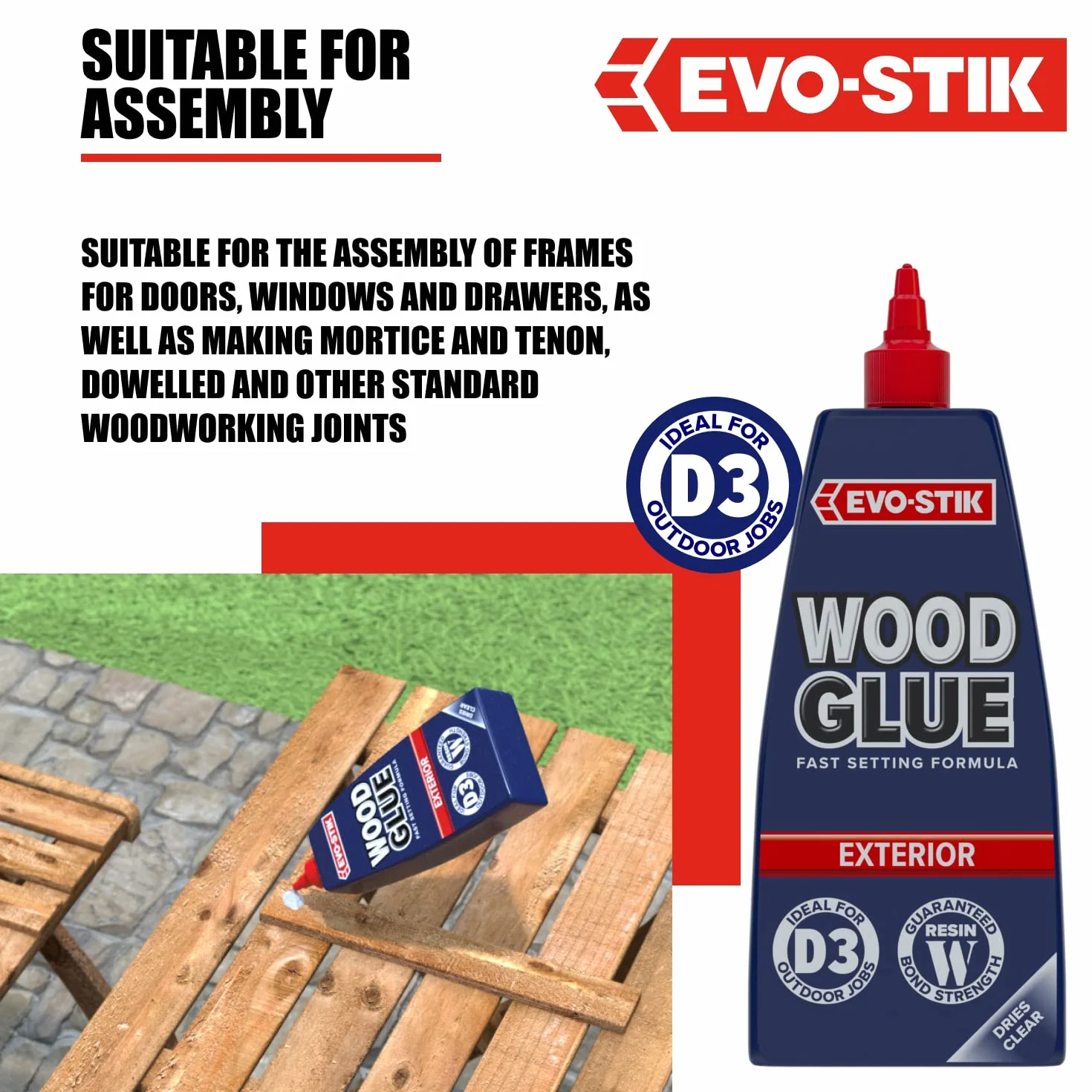 EVO-STIK Klej do drewna na zewnątrz 500 ml odporny na warunki atmosferyczne