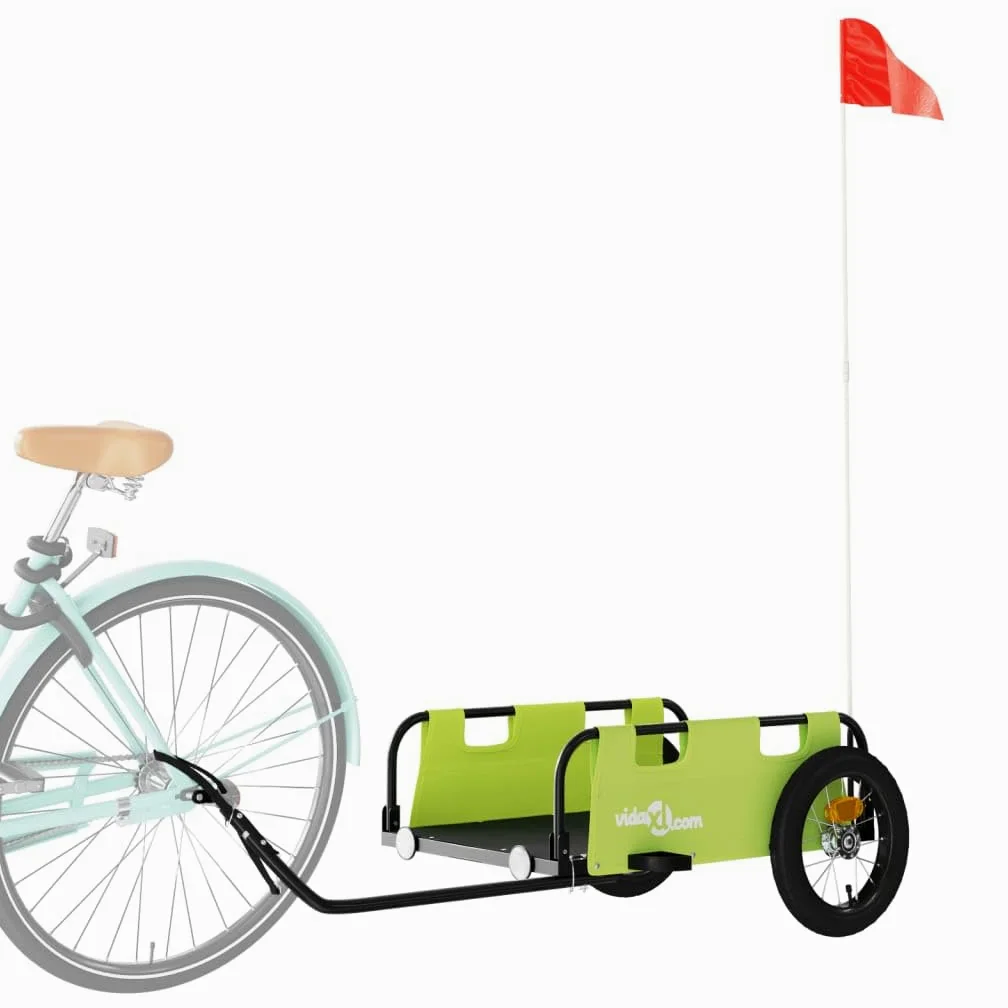 Przyczepa rowerowa, żółta, z tkaniny Oxford i malowanego proszkowo żelaza, 122 x 53 x, nośność, składana, z dyszlem, nadaje się do transportu ładunków, psów, dzieci, bezpieczna do użytku na