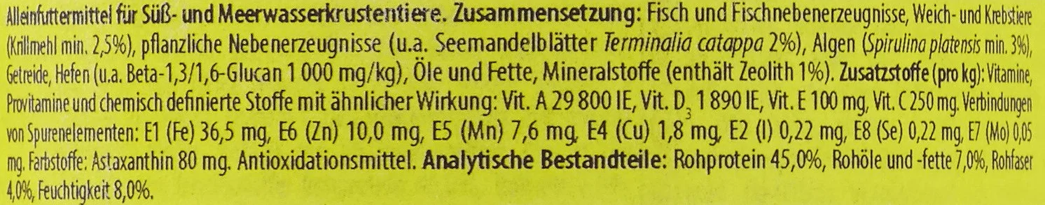 Tropical Pokarm dla krewetek w formie tonących pałeczek SHRIMP STICKS 250ml / 138g