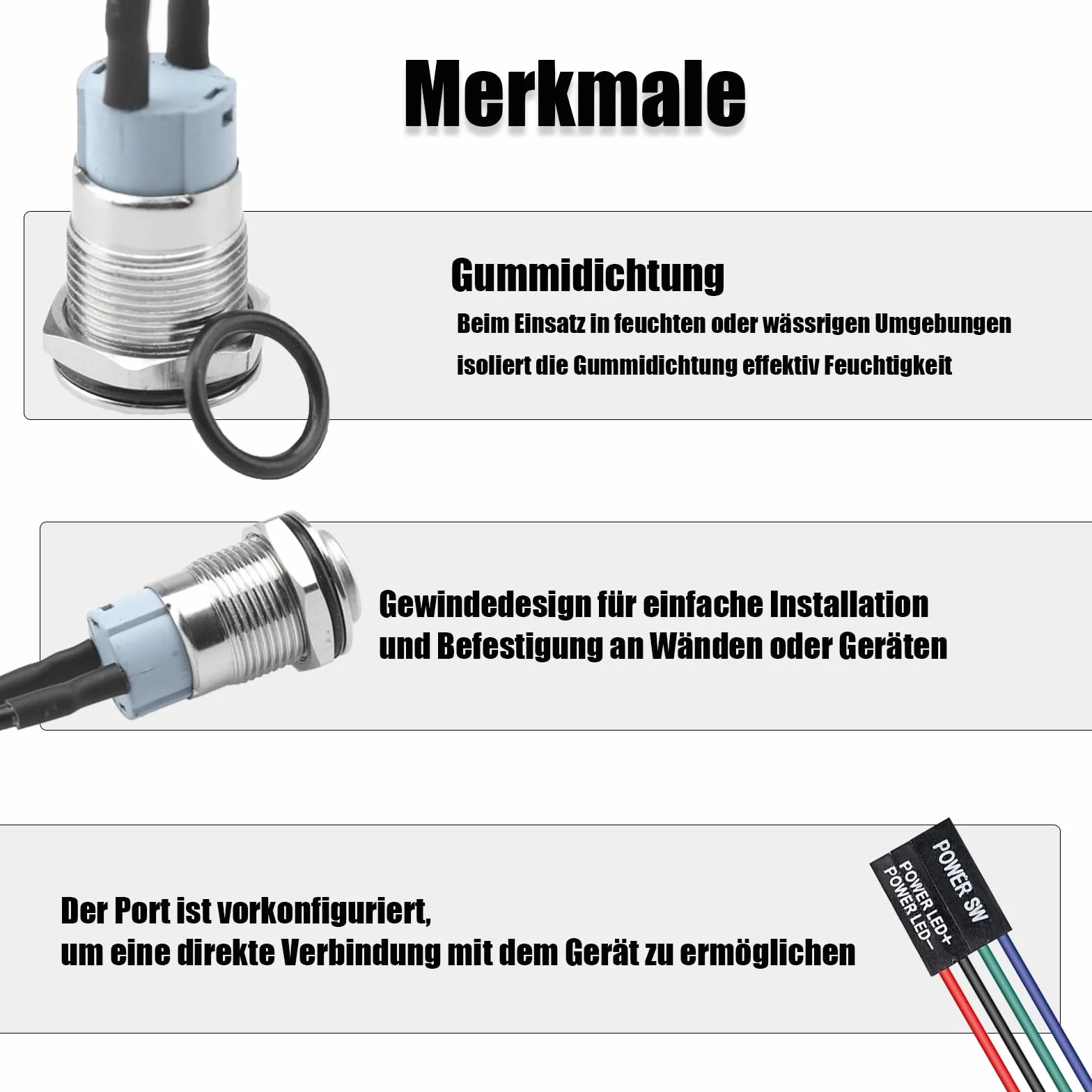 Przycisk zasilania PC 12 mm LED czerwony 3-220 V/3 A z okablowaniem portu host, automatyczny reset przełącznik ciśnieniowy 12 V do modyfikacji komputera