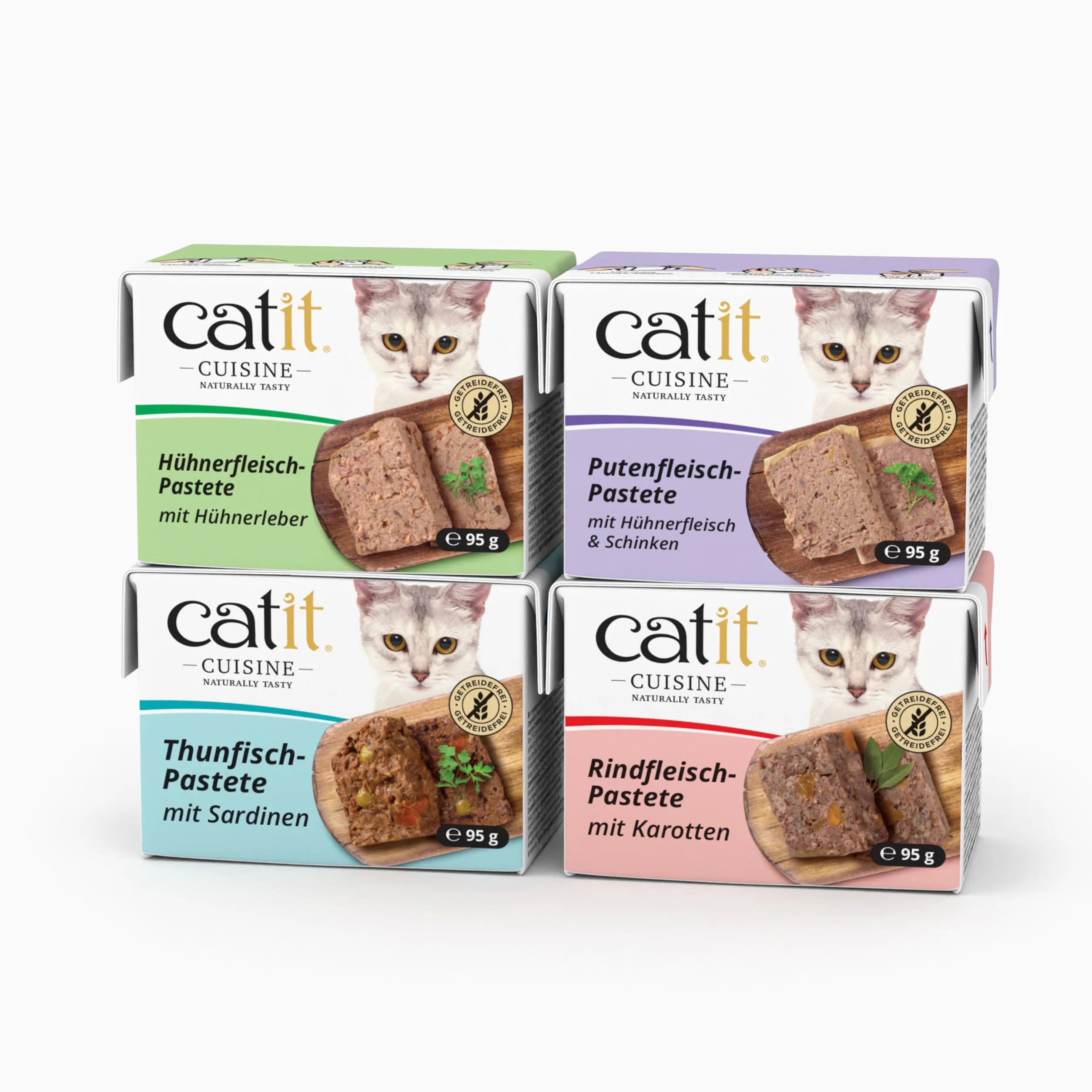 Catit Cuisine – mokra karma premium dla kotów – pasztet z tuńczykiem i sardynkami, mieszanka paszowa pełnoporcjowa, 95 g, bez zbóż, wysoka zawartość ryb