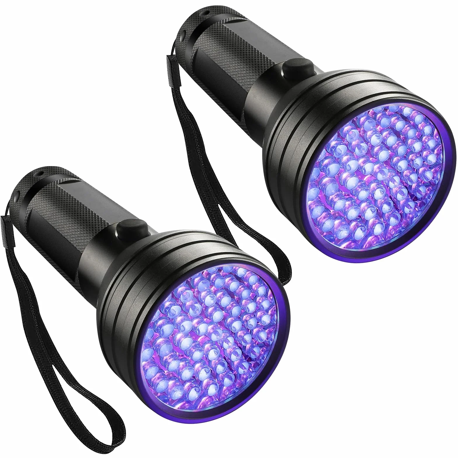 BAIFULAI 2 sztuki latarki UV z 51 diodami LED, lampa UV, bursztynowy detektor moczu, tester banknotów