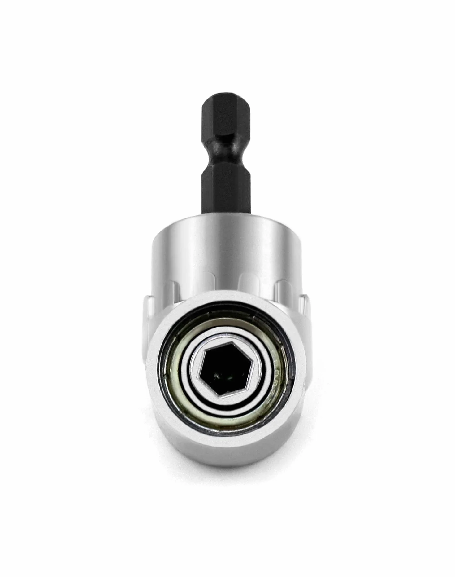 QWORK® Adapter do wkrętarki kątowej 105°, adapter kątowy do wkrętarki akumulatorowej, wiertło z chwytem sześciokątnym, z 3-częściowym adapterem nasadowym 1/4" 3/8" 1/2"
