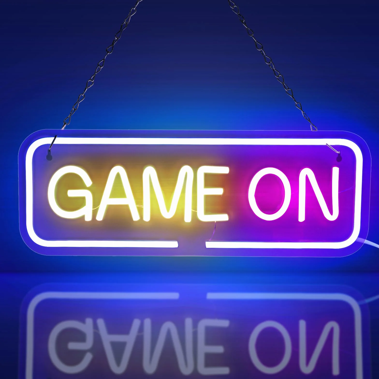 Neonowe światło LED GAME ON, szyld USB do gry, dekoracja ścienna
