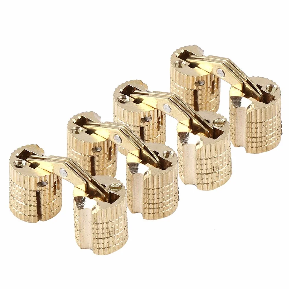 Eastbuy Zawias beczki - 4 cz??ci/pakiet mied? mosi?dz szafka pude?ko pude?ko na prezent ukryty zawias beczki 8 mm k?t otwarcia 180°