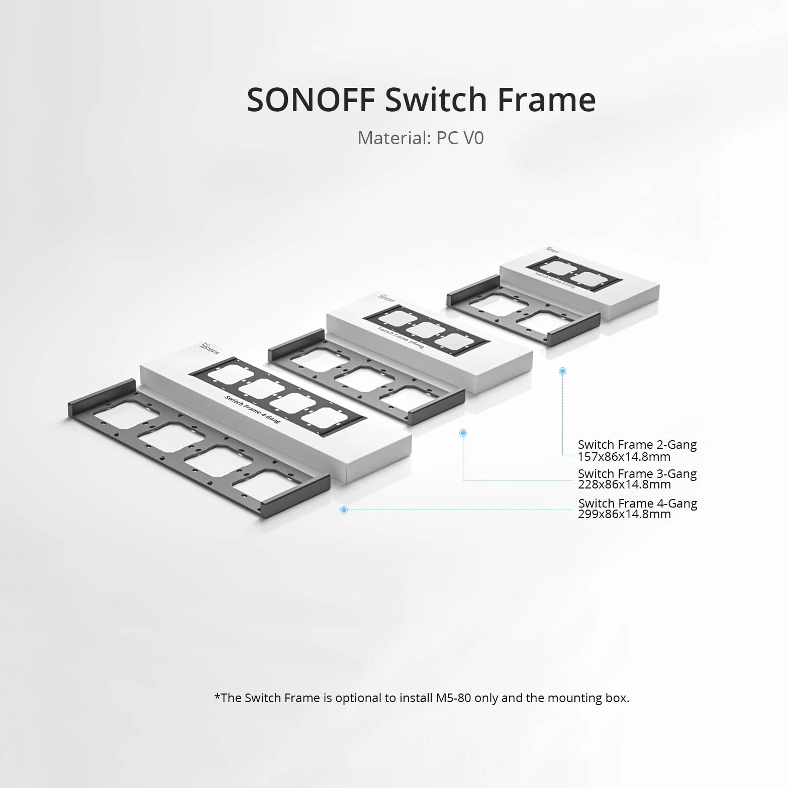 SONOFF M5-80 ramka przełączników 2-gang
