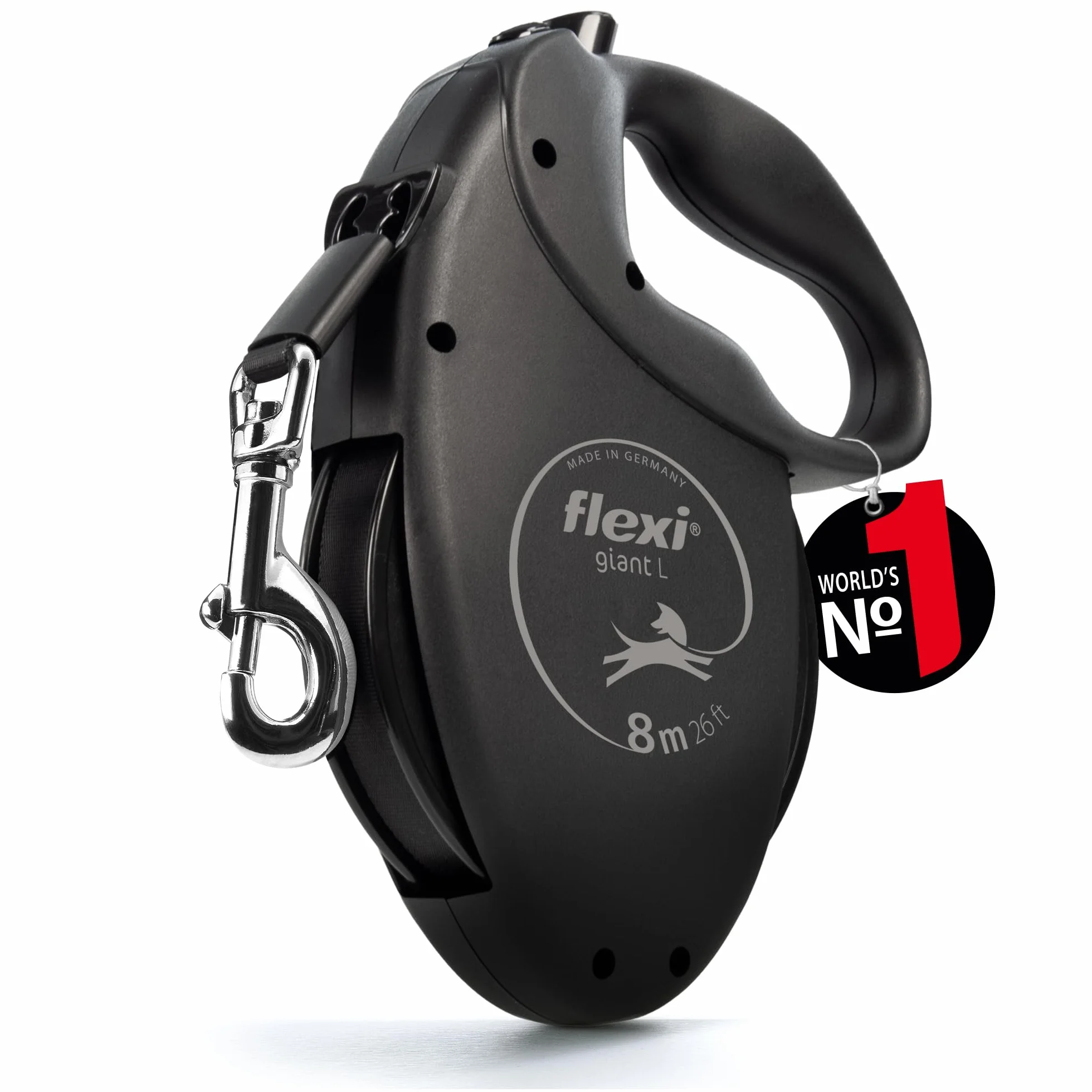 flexi® Giant Black Edition pasek 8 m, czarny, smycz zwijana dla psów do 50 kg