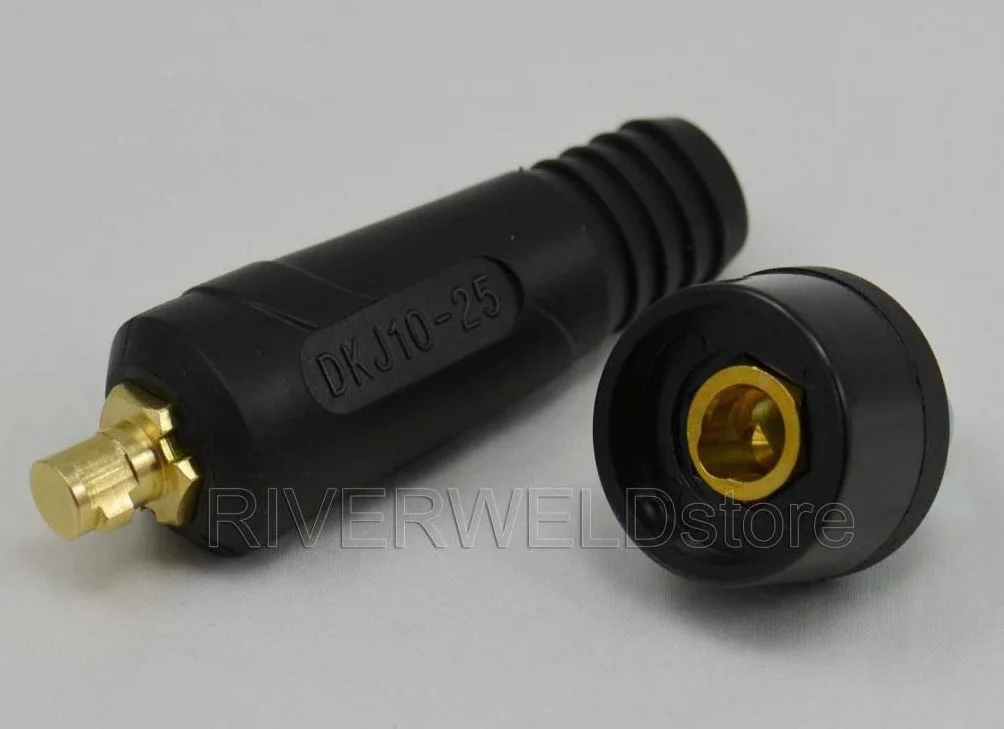 RIVERWELD TIG Spawanie panelu kablowego Zestaw Gniazda DKJ10-25 i DKZ10-25 Szybkie dopasowanie 2PC w stylu Dinse