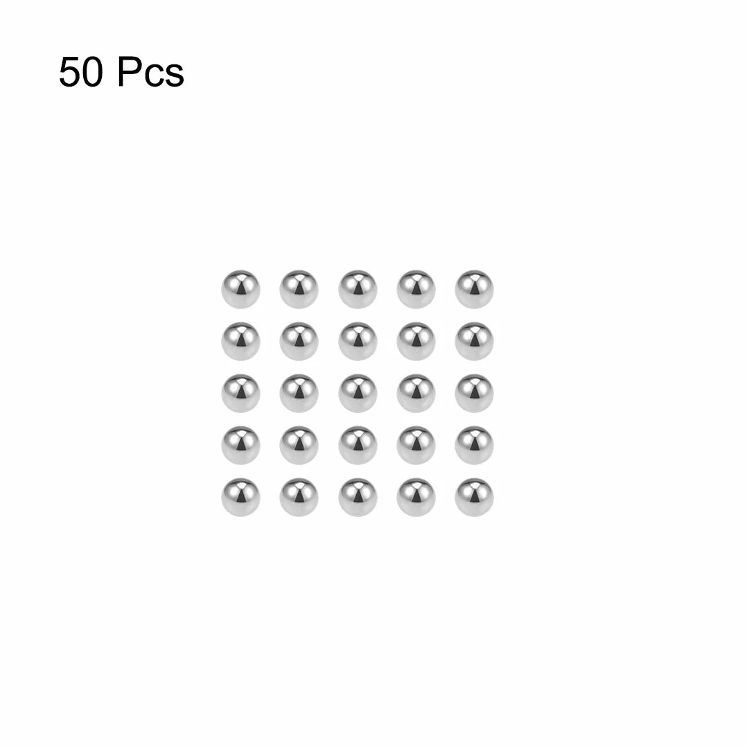 sourcing map 50 szt. Precyzyjne kulki 2,8 mm masywna stal chromowana G10 do kołka na klucze na łożysku kulkowym