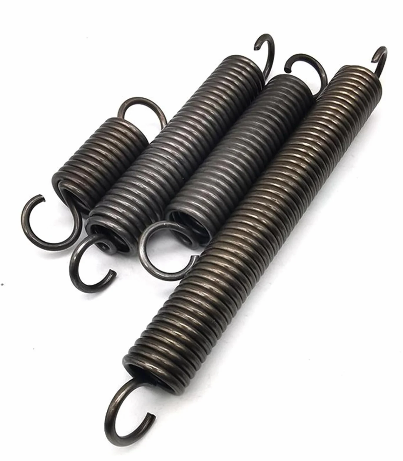 2 sztuki podwójnych haków sprężyn napinających, stal sprężynowa 1,4 x 8 x 400 mm, średnica drutu 1,4 mm, OD 8 mm, długość swobodna 400 mm