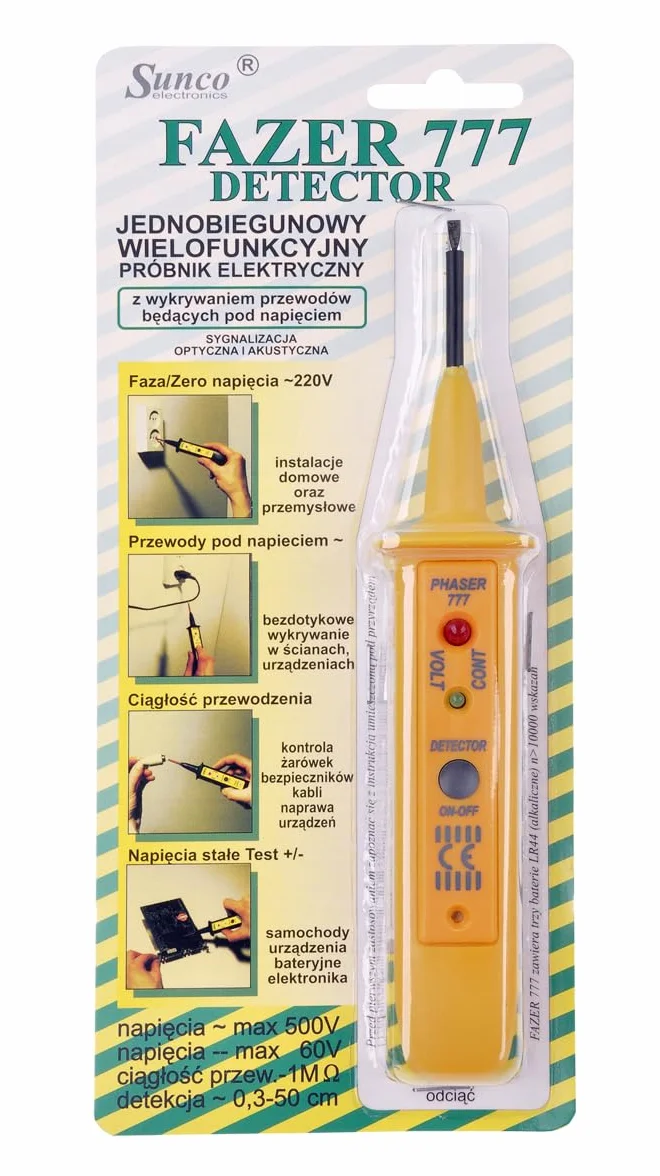 Inne Fazer 777 1 Tester Napięcia, Żółty, 3 x 230 V