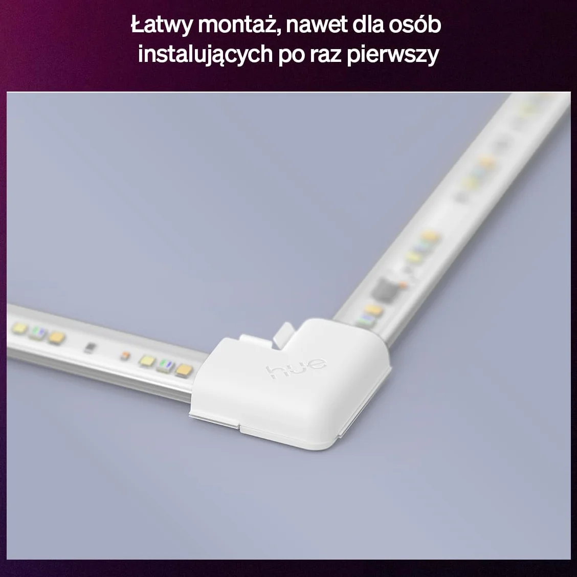 Hue Flux Corner Connector do taśm LED, Akcesoria, Łącznik 90°, Elastyczny Montaż Wewnętrzny, Jednolite Światło, Łatwa Instalacja, 4-pak