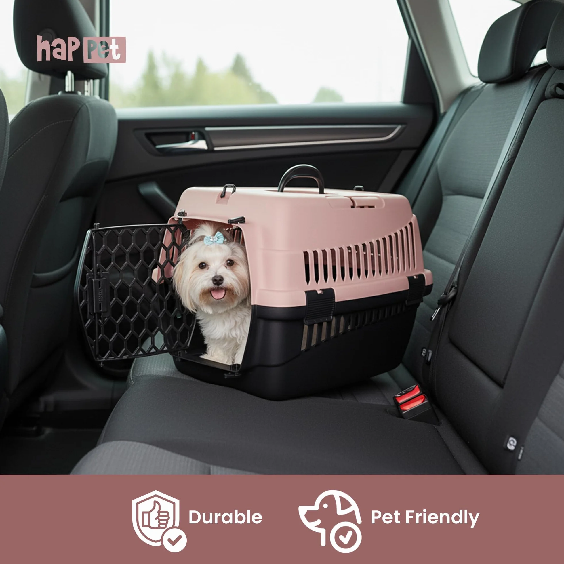 HAPPET Transporter dla Zwierząt ABBA S Różowy 50×33×33 cm Box dla Kota i Psa