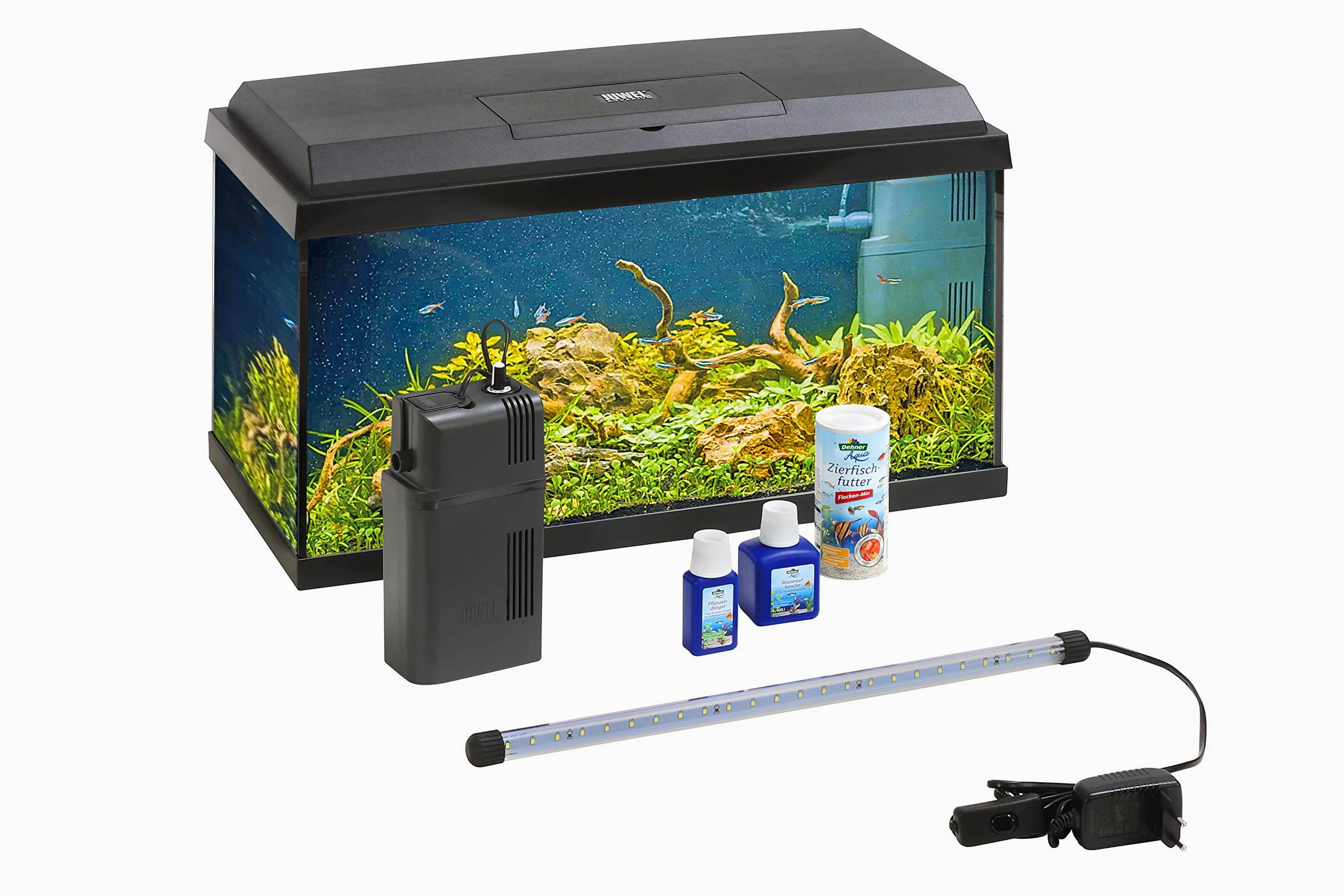 Dehner Aqua Aquarium zestaw startowy 60, ok. 61 x 37 x 31 cm, w zestawie karma i produkty do pielęgnacji