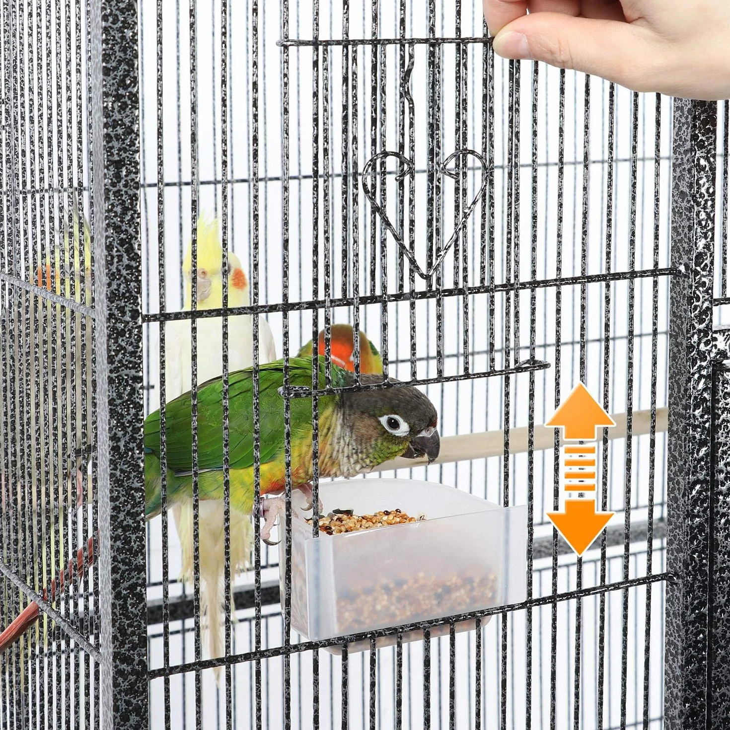 Yaheetech Wolierka dla ptaków klatka z drzwiczkami, domek z 4 kółkami 47 x 81 x 160 cm