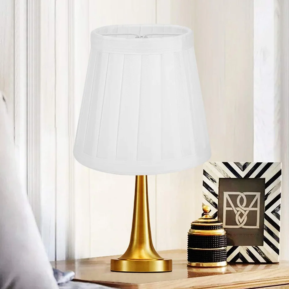 6 szt. Klosz żyrandola, biały nowoczesny abażur E14 Clip on Fabric abażur ścienny, Clip on plisowany klosz lampy wiszącej do dekoracji wnętrz