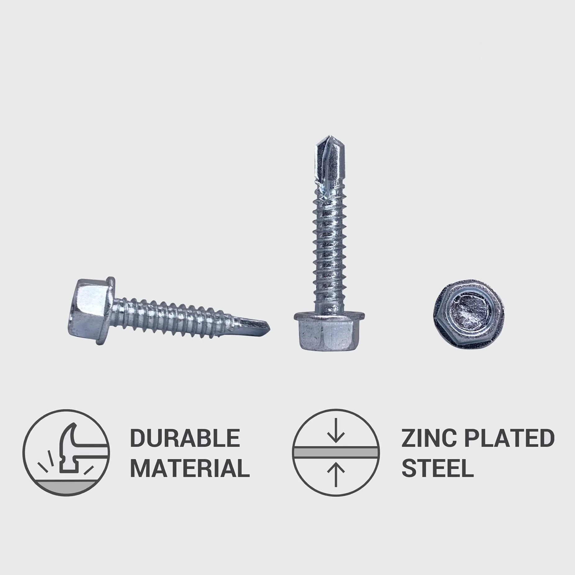 (80 sztuk) DIN 7504 K stal ocynkowana 6,3 x 32 mm śruby, samouwiercająca śruba z blachy, głowica podkładki sześciokątnej, samogwintujące (80, 6,3 x 32 mm)