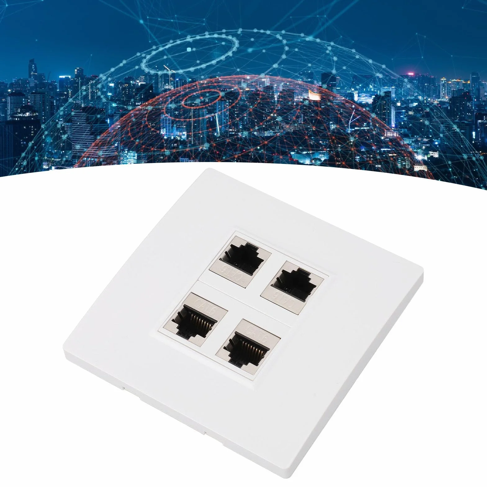 Płyta Czołowa Ethernet CAT6 4-portowy żeński do żeńskiego Gniazdo ścienne do CAT5 CAT5E CAT6 CAT6A