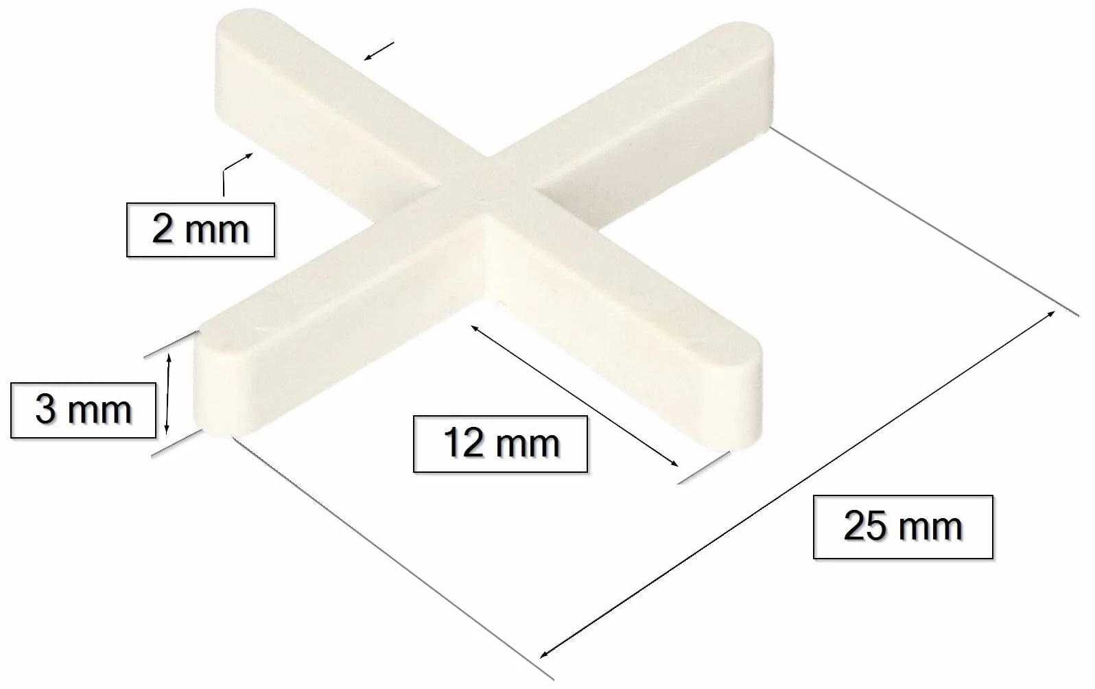 KOTARBAU® Krzyże do płytek 2 mm do układania płytek, zestaw 1000 sztuk