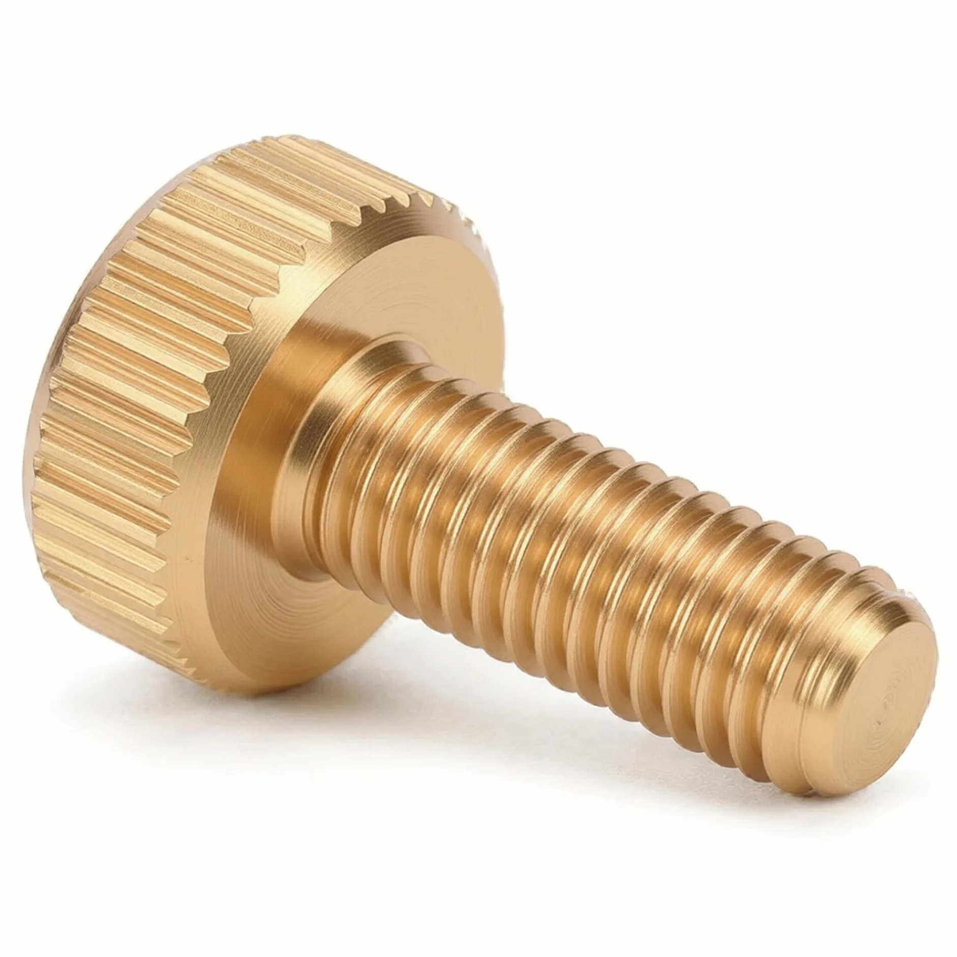 PrecisionGeek - Śruby Radełkowane Płaskie M6 x 10mm, Mosiądz (zestaw 10 sztuk)