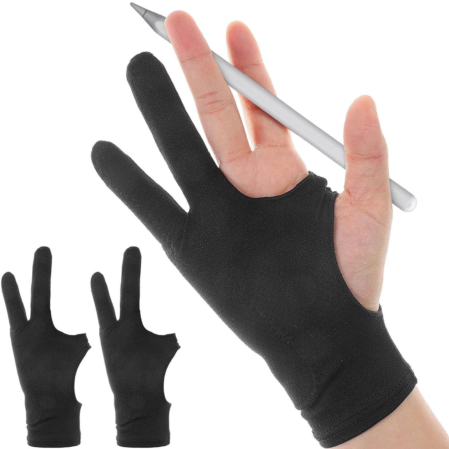 2 sztuki rękawic do rysowania, rękawice do rysowania, tabletu, rękawice przeciwporostowe, do tabletu graficznego, rysowania, rękawica, elastyczna, cyfrowa rękawica do rysowania