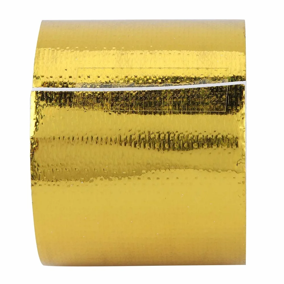 Taśma klejąca, osłona termiczna samochodu Taśma z folii aluminiowej 1 rolka Obróbka powierzchni z folii aluminiowej, wytrzymuje długotrwałe wysokie temperatury (złota) (10 M * 5 cm)
