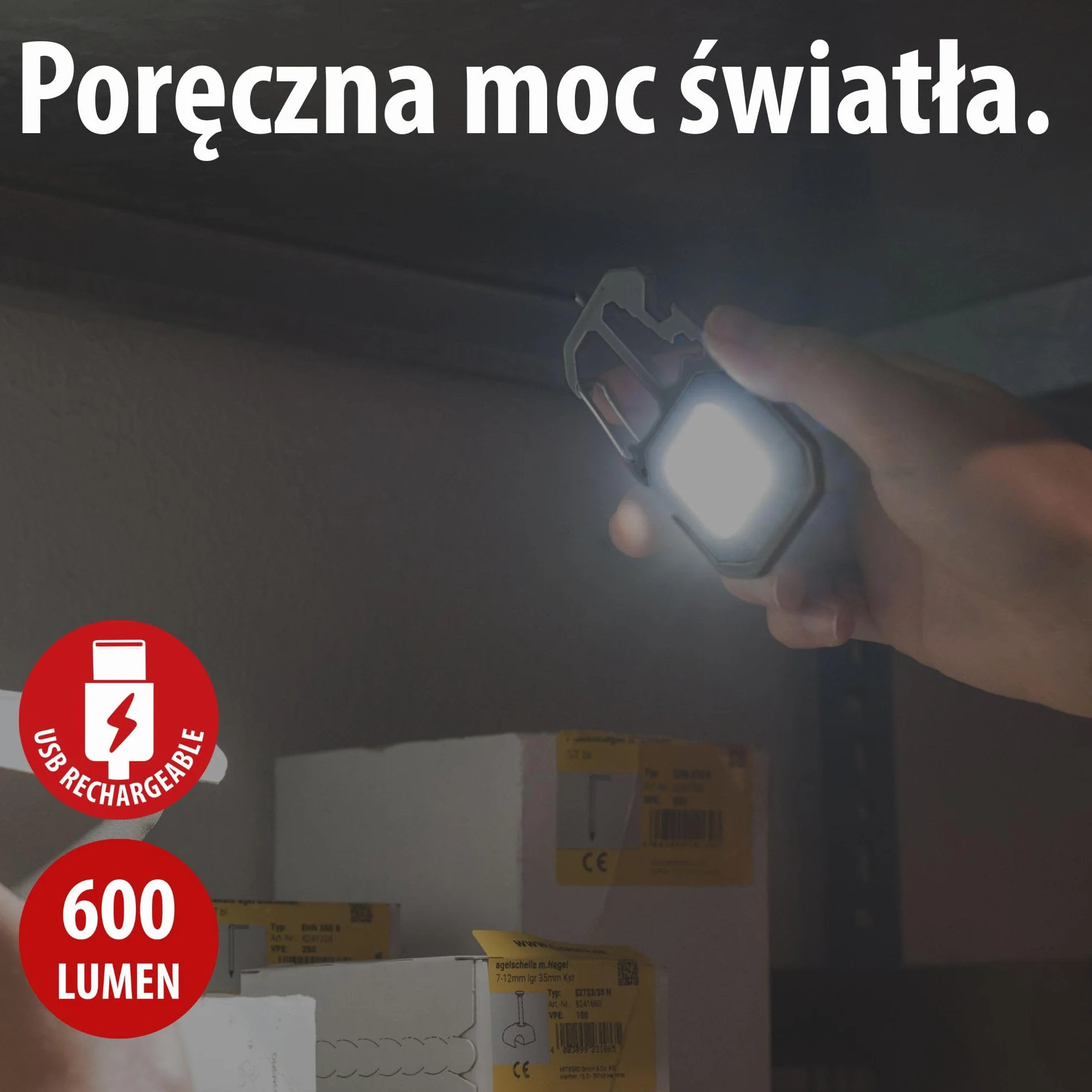 Brennenstuhl Mini LED Latarka MTL 600 A 600 lm, 7 trybów, akumulatorowa latarka warsztatowa