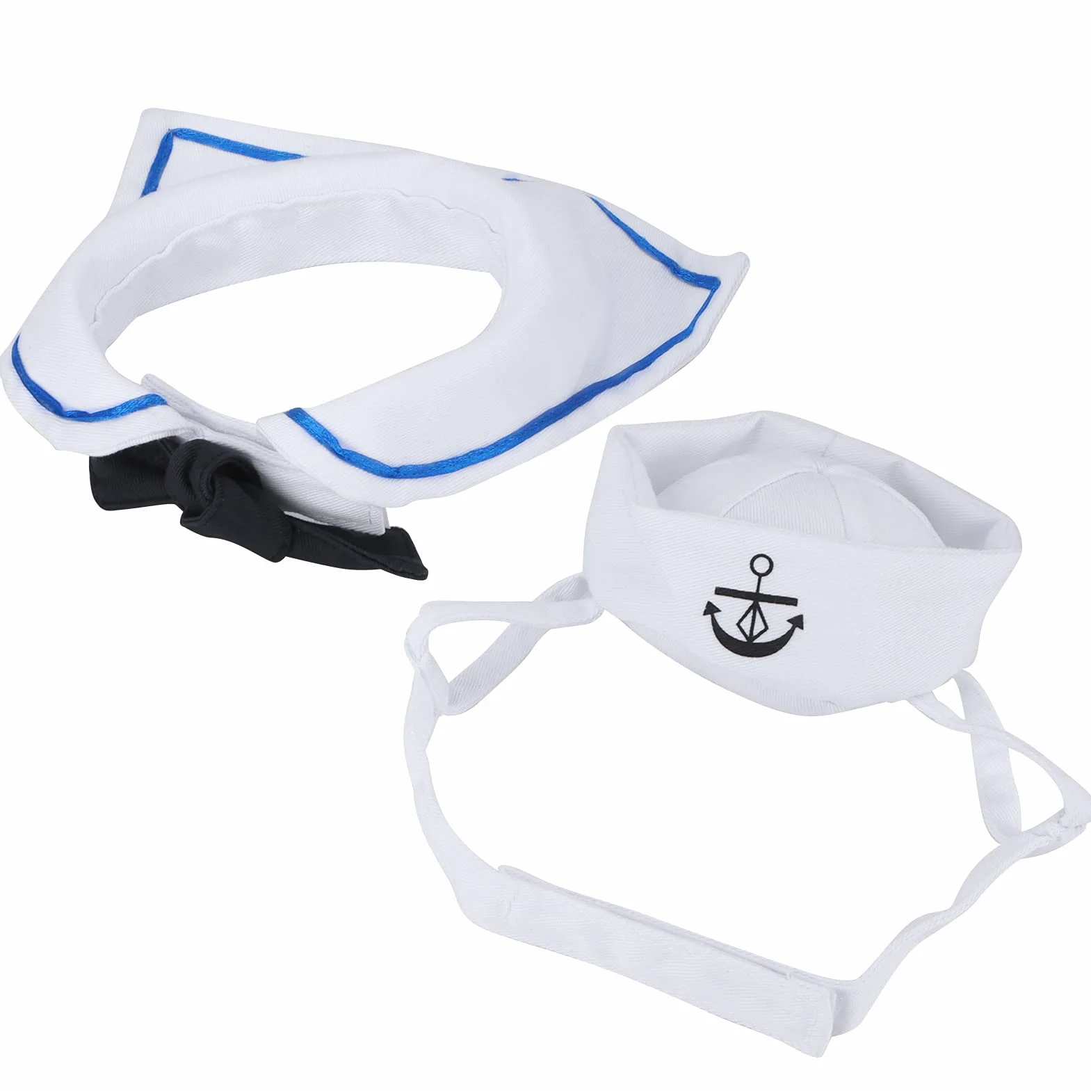 Acouto Pet Sailor Suit Cotton Cat Hat and Cloak Set na świąteczny Dekoracja Marynarz z czapką i Płaszcz Marynarz Sitscat Hatcat Cloakcat Hat Cloak Dekoracja
