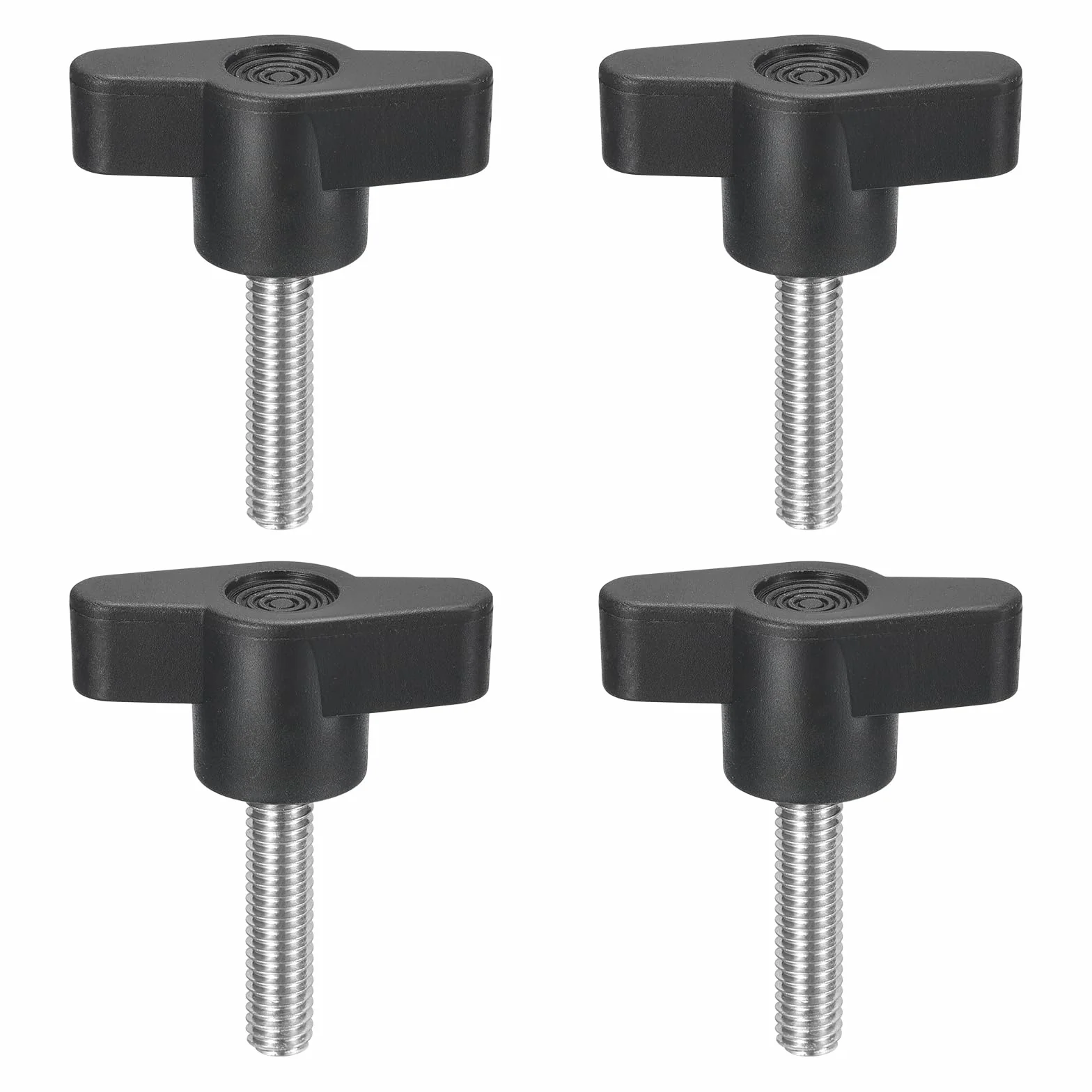 QUARKZMAN 4 sztuki gałek do śrub naprężających, M6 x 25 mm, metryczne, stal nierdzewna 304, śruby kciukowe w kształcie litery T, uchwyt do szybkiego usuwania, ręczne dokręcanie, zestaw gałek