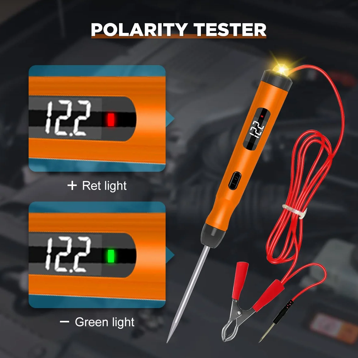 KAISAL Urządzenie do testowania obwodów elektrycznych z woltomierzem cyfrowym, tester napięcia 5-30 V, bezpieczniki, polaryzacja, wielofunkcyjny tester sondy